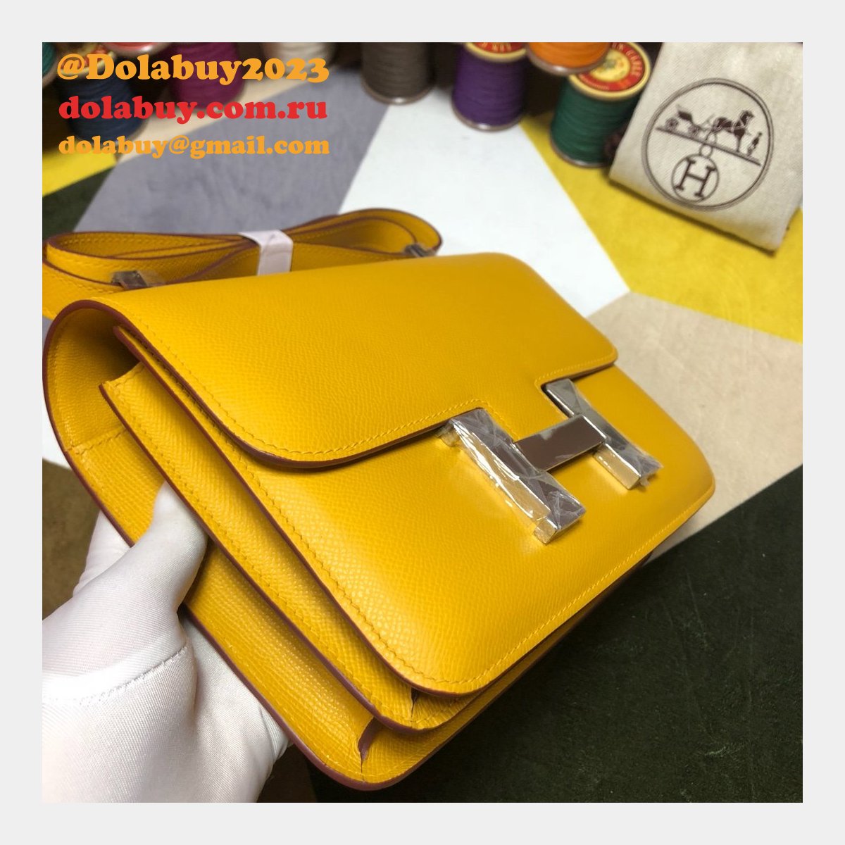 Hermes Constance Bag 23cm Epsom Leather Yellow