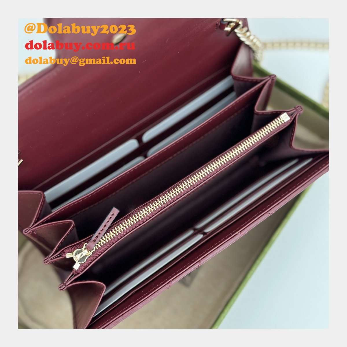 G*u*i fake gg marmont chain wallets 474575 red bag