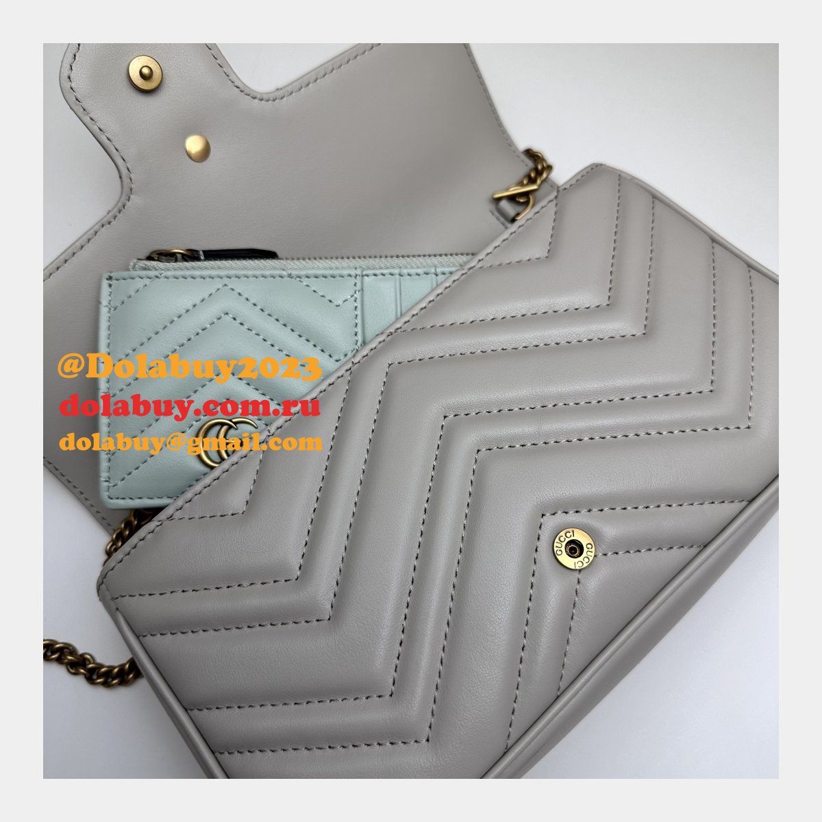 designer crossbody G*u*i copy 751526 gg marmont light-grey bag