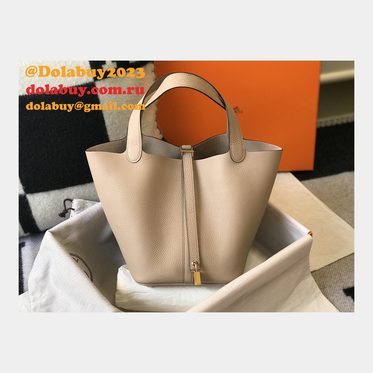 Luxury 7 Star Replica Designer Hermes Picotin 18/22cm Gold Online