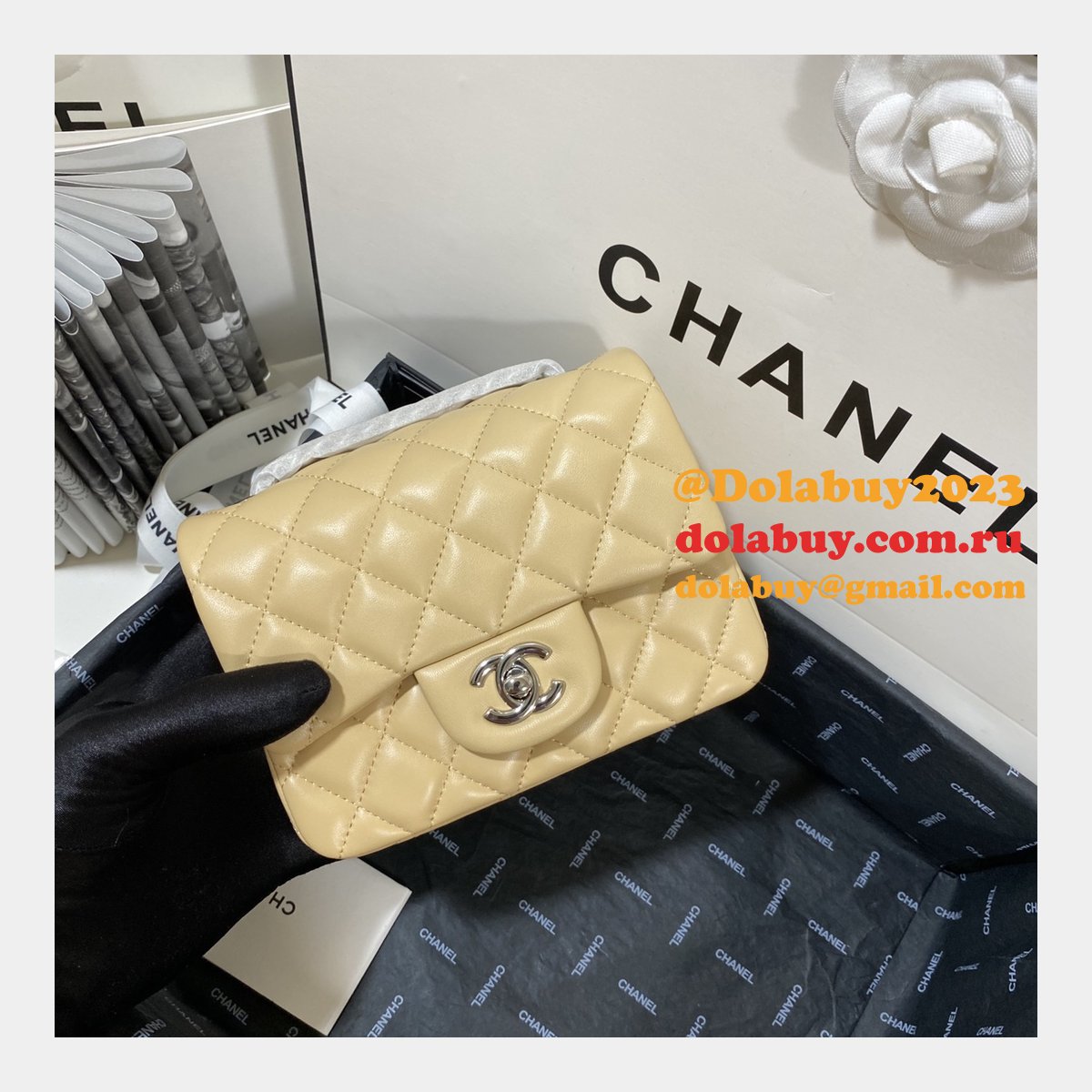 Fashion CC 1115 Lambskin Flap Bag 17cm