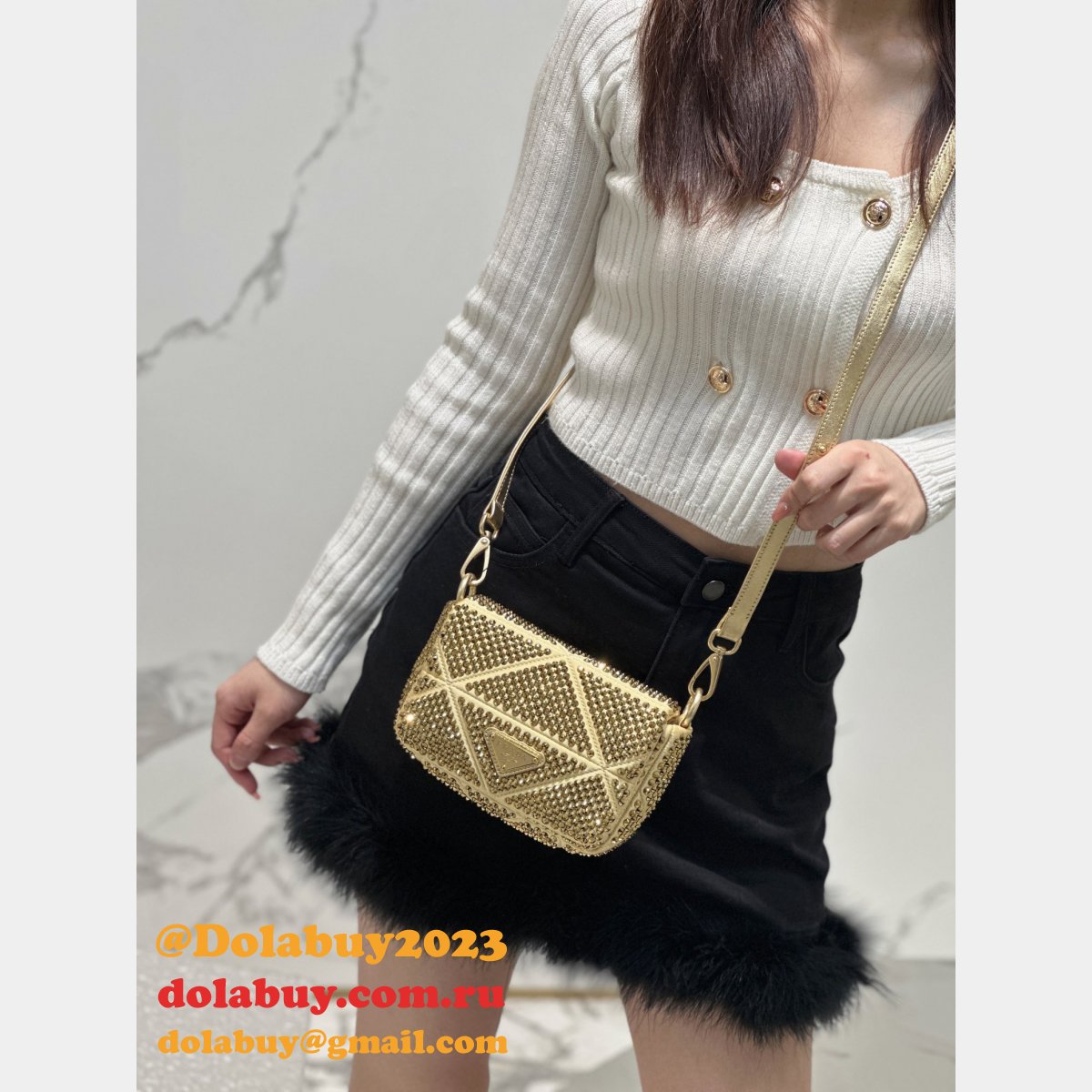 Best High-Quality Party Prada Replica Fashion 1BD329 Handbag