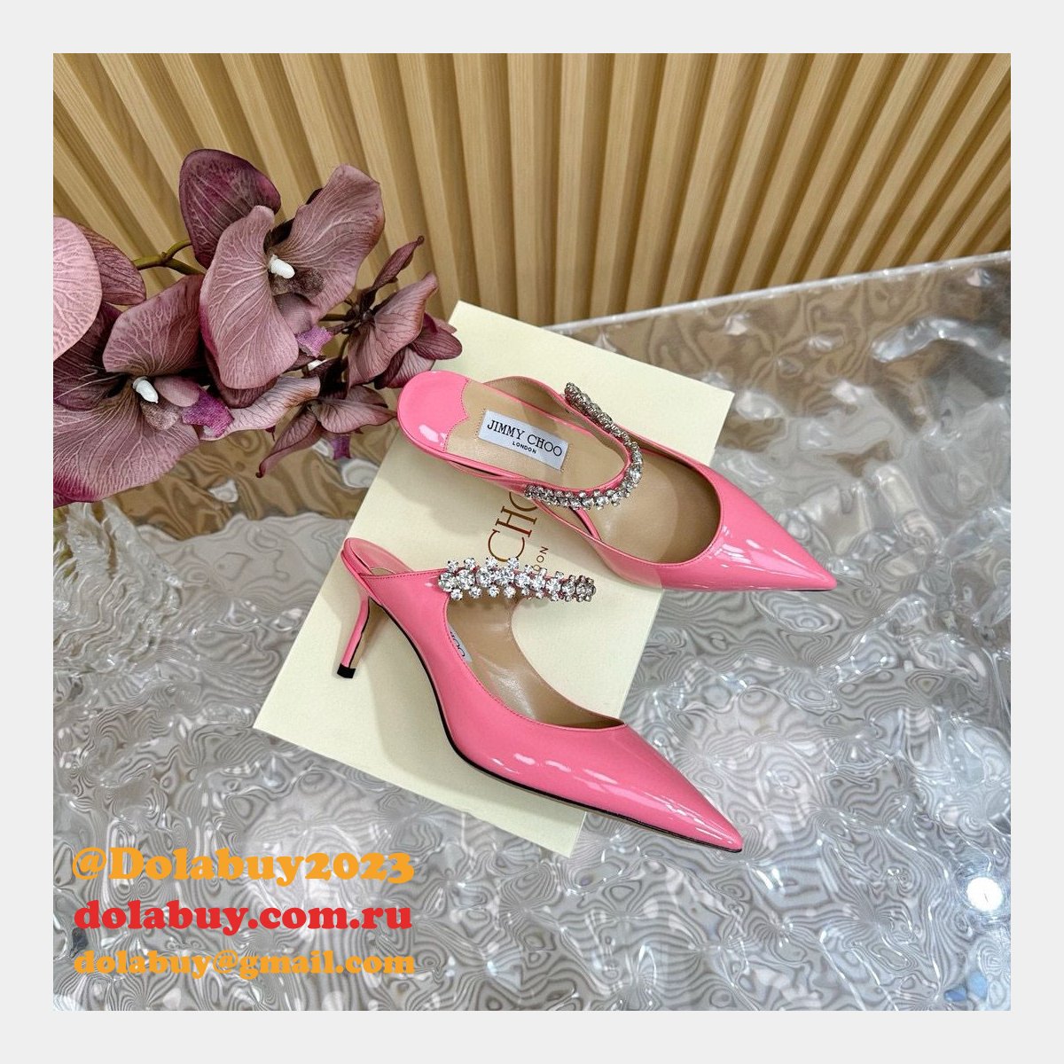 High Quality Jimmy Choo High Heel Mules 6.5/8.5/10CM