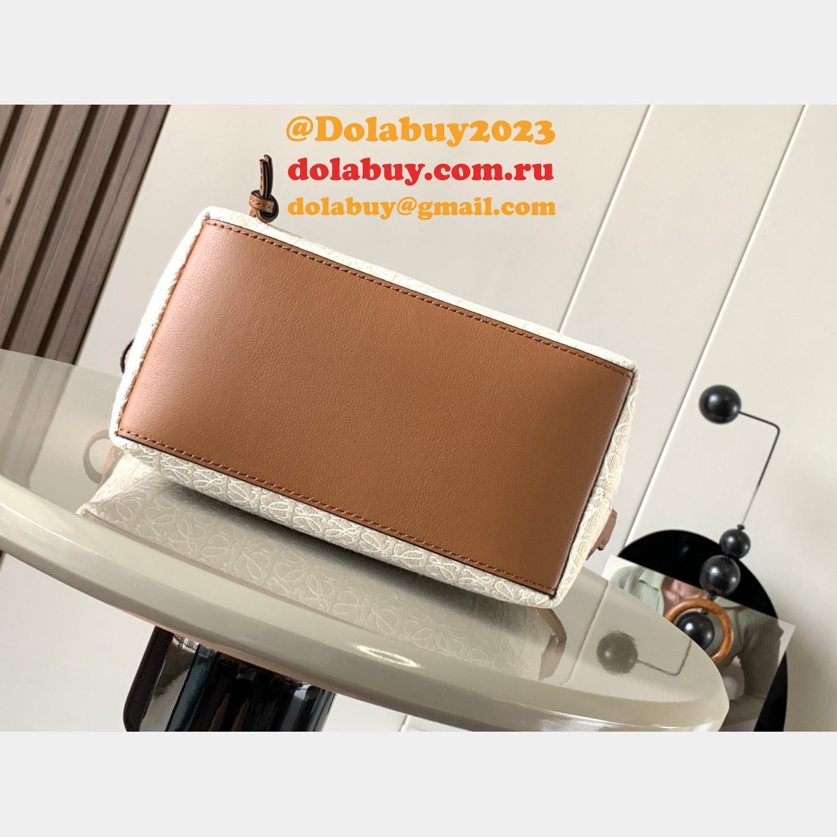 Luxury Cubi bag in Anagram jacquard and calfskin 21cm/35CM