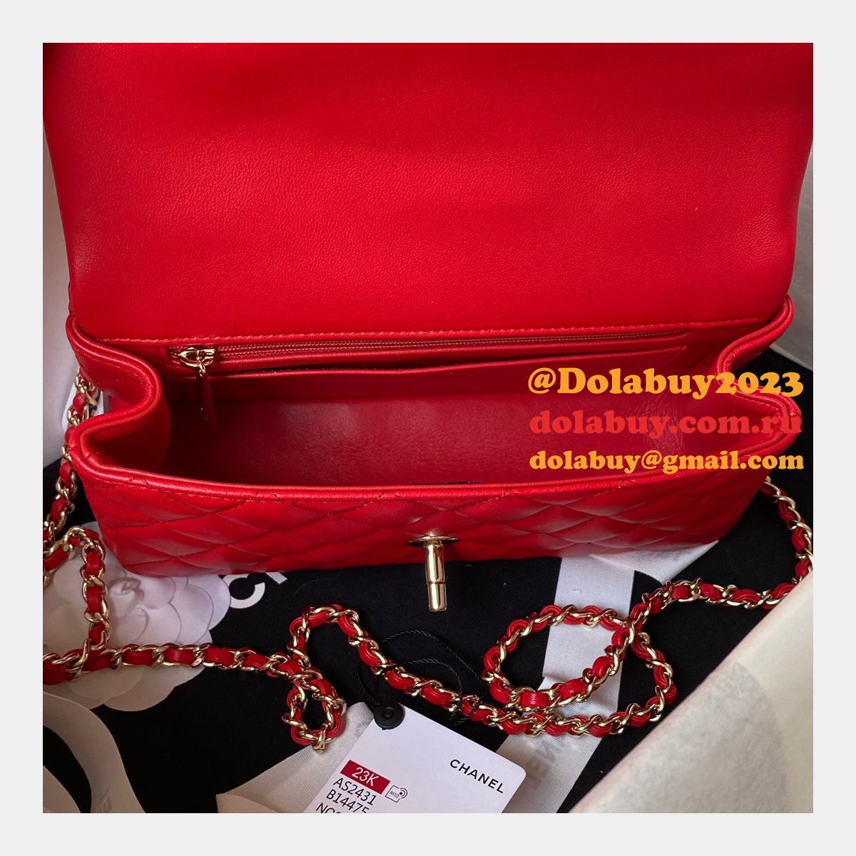 Duplicate AS2431 Flap Top Handle High Quality Replicas Bag