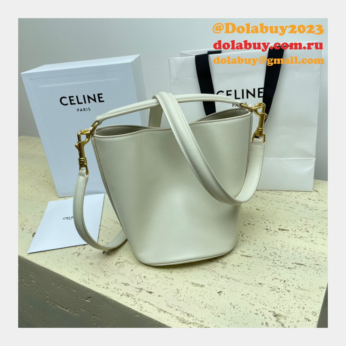 UK Celine Perfect Fake Quality Teen Bucket Triomphe Bag