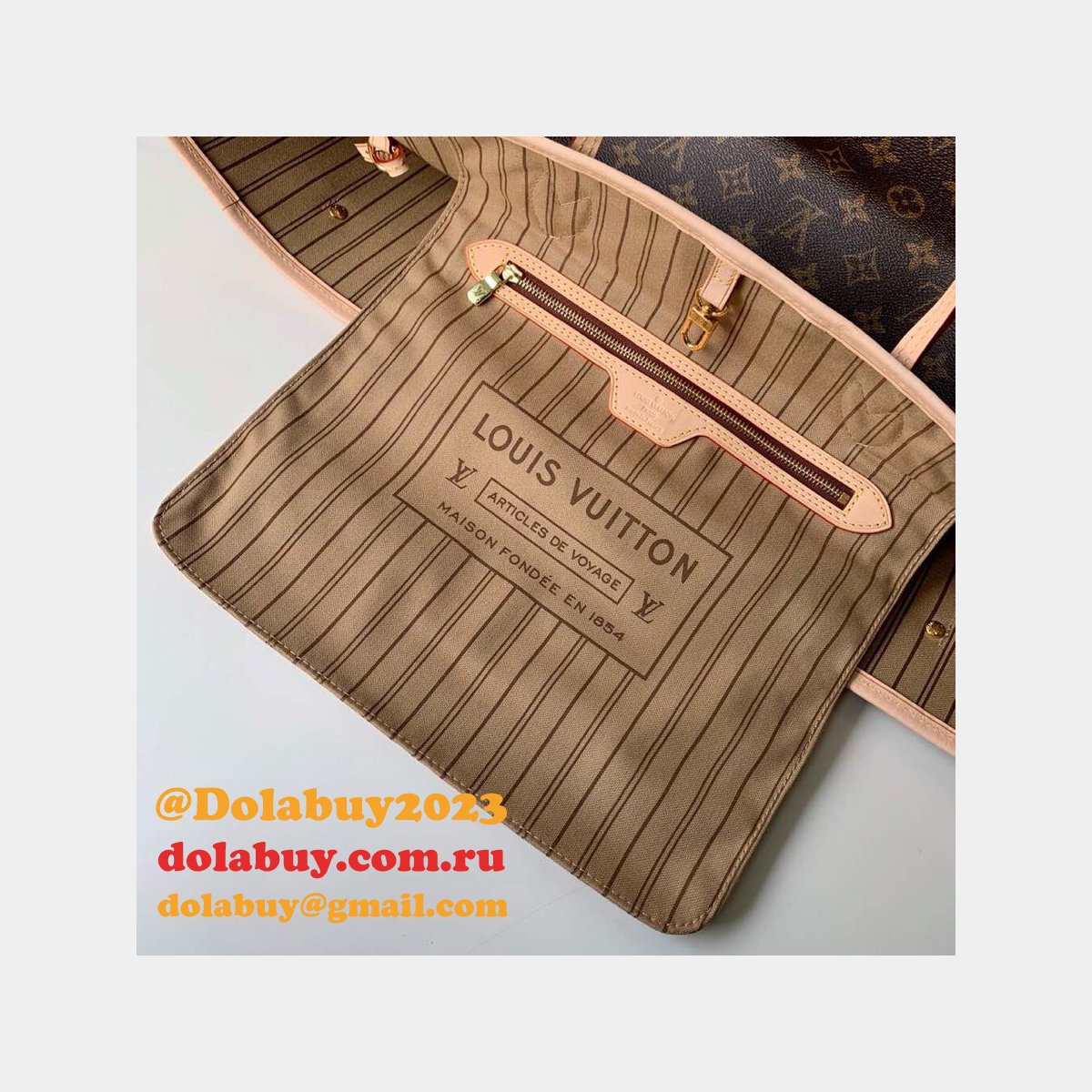 Top Quality louis vuitton neverfull GM M40990 beige 40CM