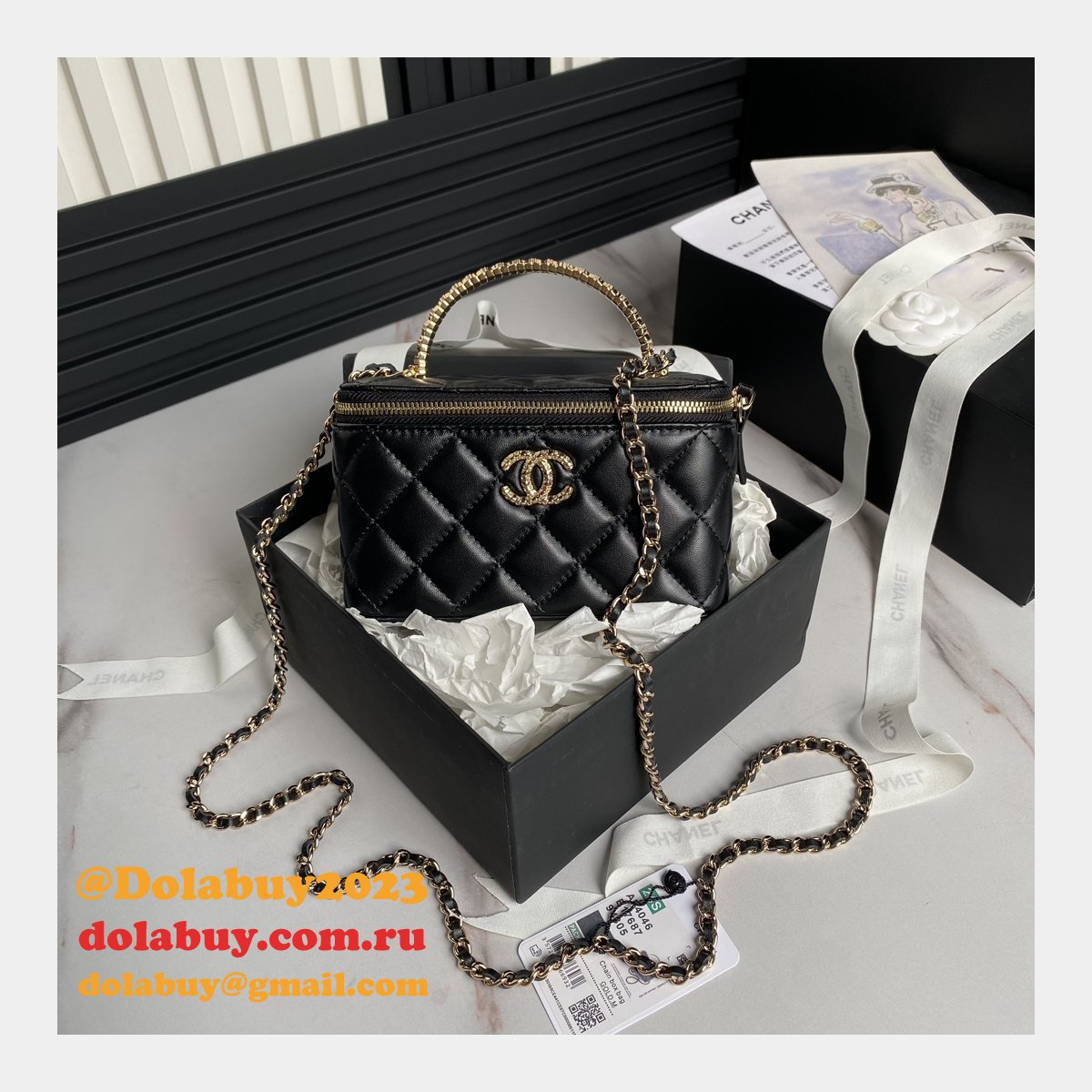 Imposter Designer Handbags Clutch With Chain Vanity AP4046