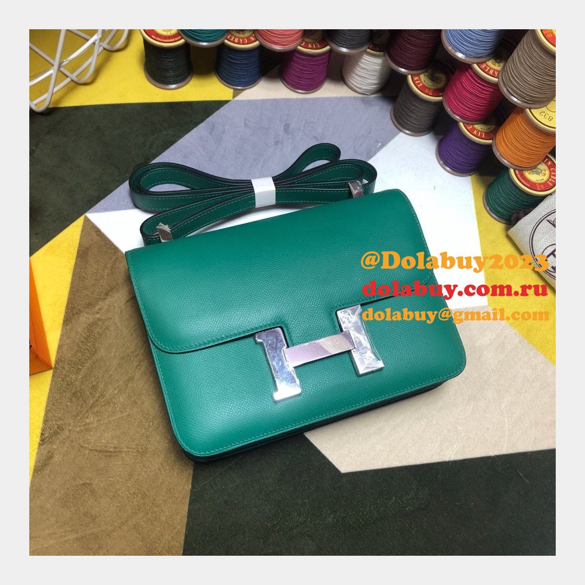 Hermes Constance Bag 23cm Epsom Leather Green
