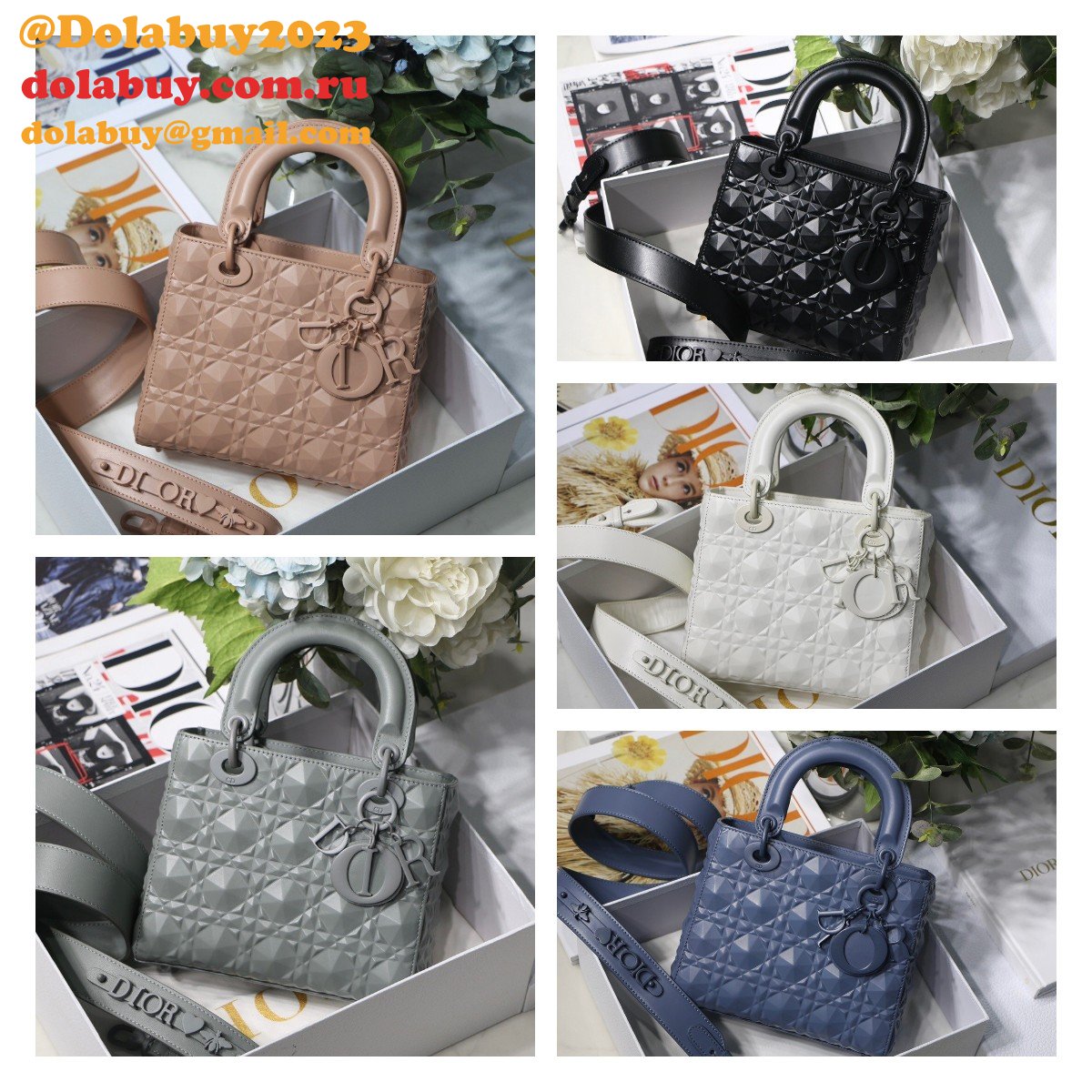 High Quality 1:1 Replica Lady Dior 20cm Shop Designer Purses