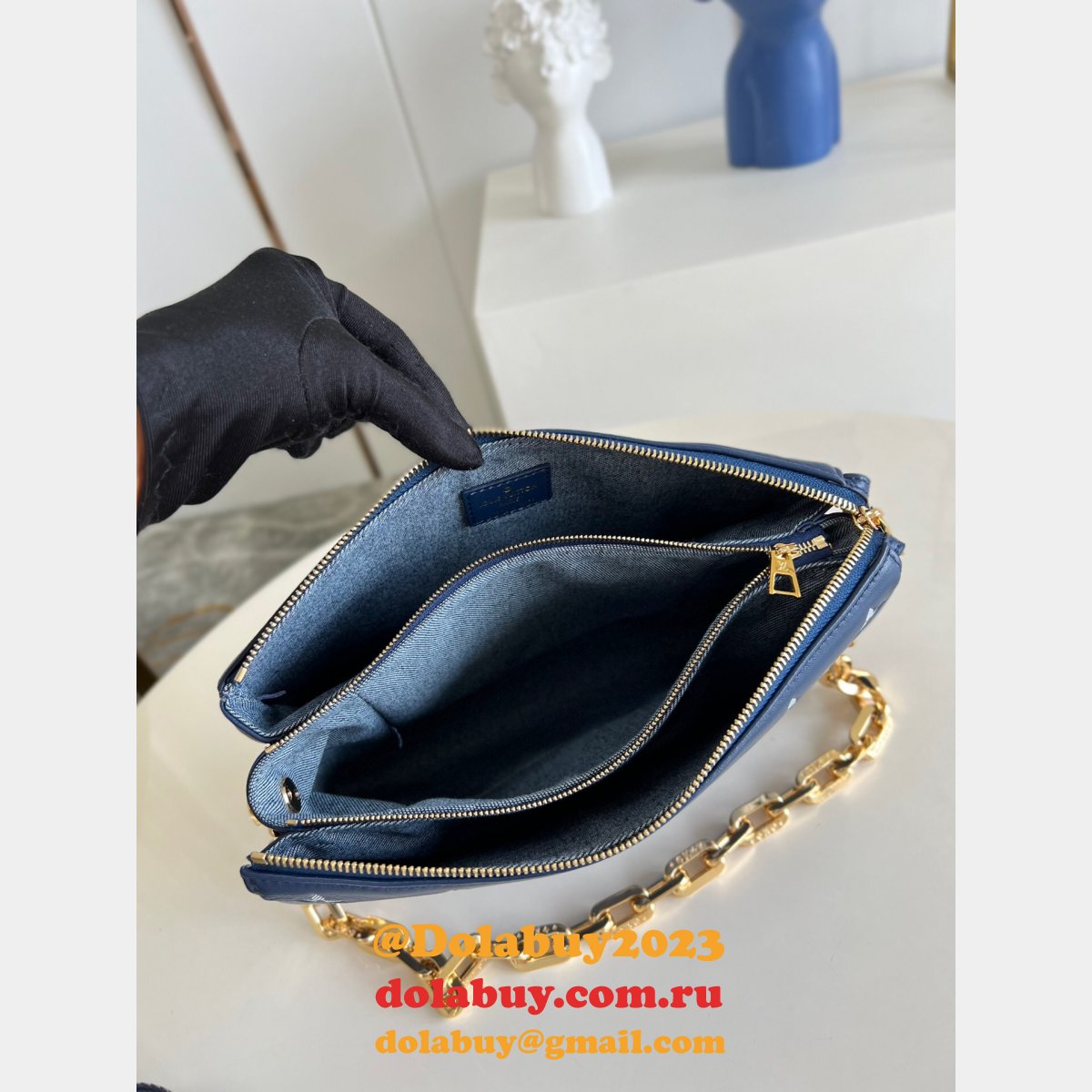 Louis Vuitton Replica Coussin Women M59392 Navy Blue Handbags