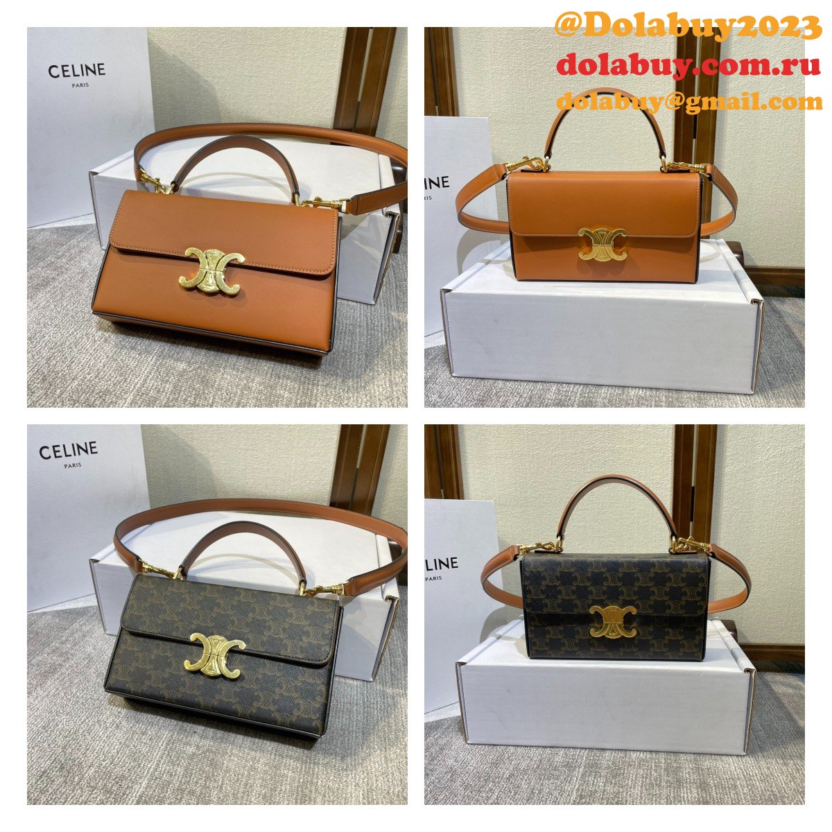 7 Star CELINE BOX TRIOMPHE Duplicate NEW BAG #199992