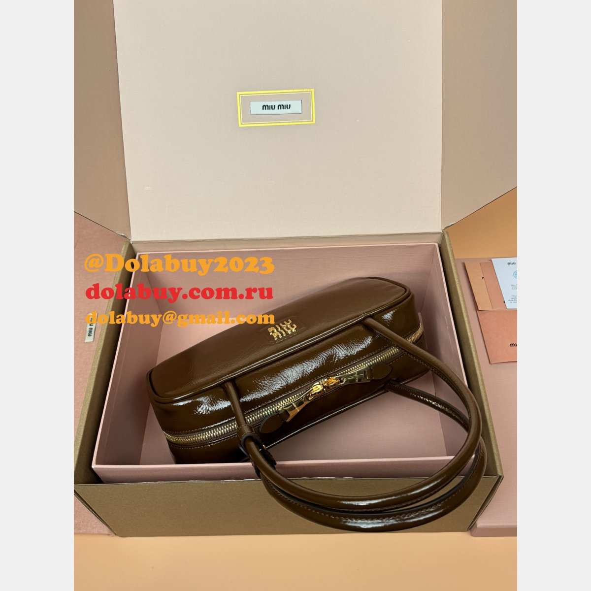 Top Quality MIU MIU Beau Patent Leather 5BB173 Bag