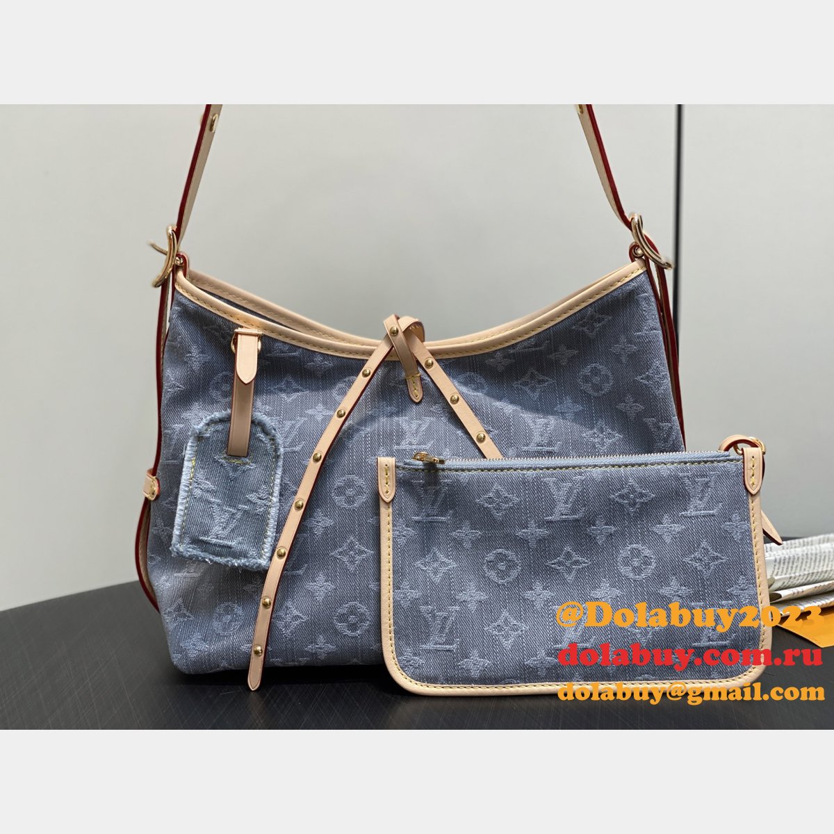 Louis Vuitton M13289 CarryAll MM Monogram Denim Copy Women Bag