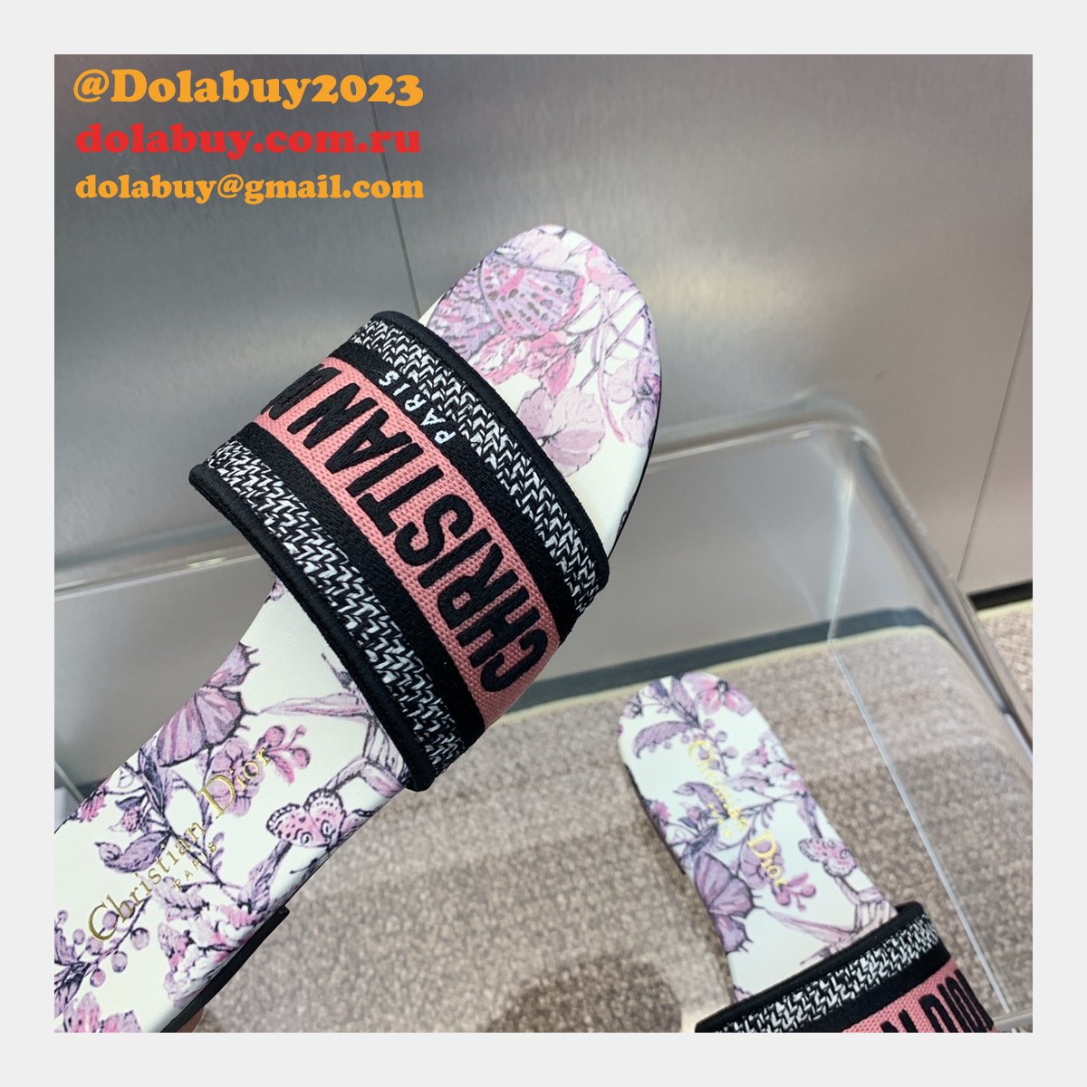 High Quality Dior Dway Heeled Slides Replica Shoes