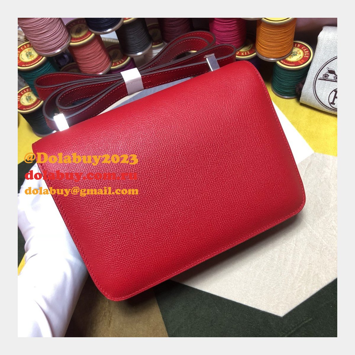 Hermes Constance Bag 23cm Epsom Leather Red