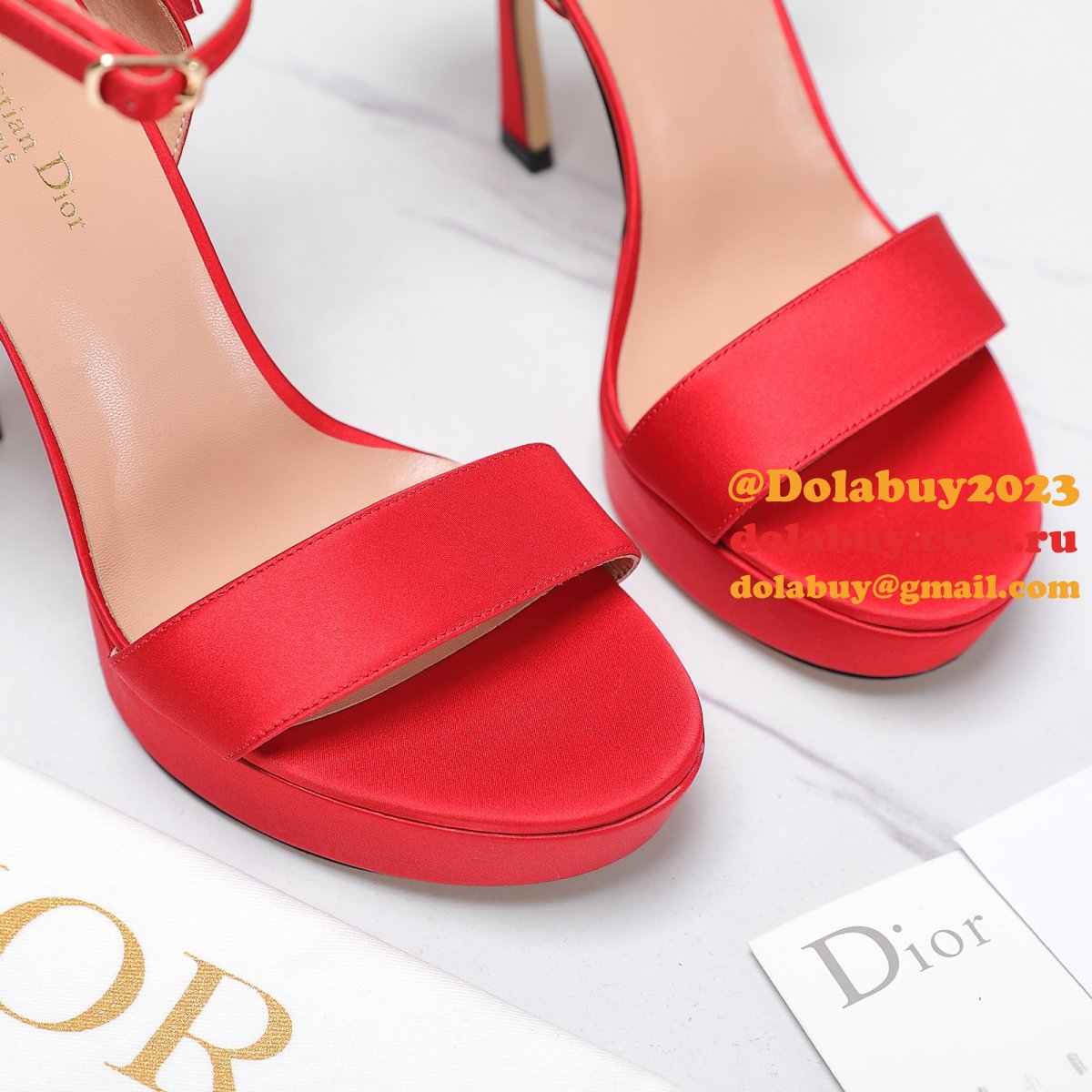 Duplicate Mlle Dior Heeled Sandal Top Quality