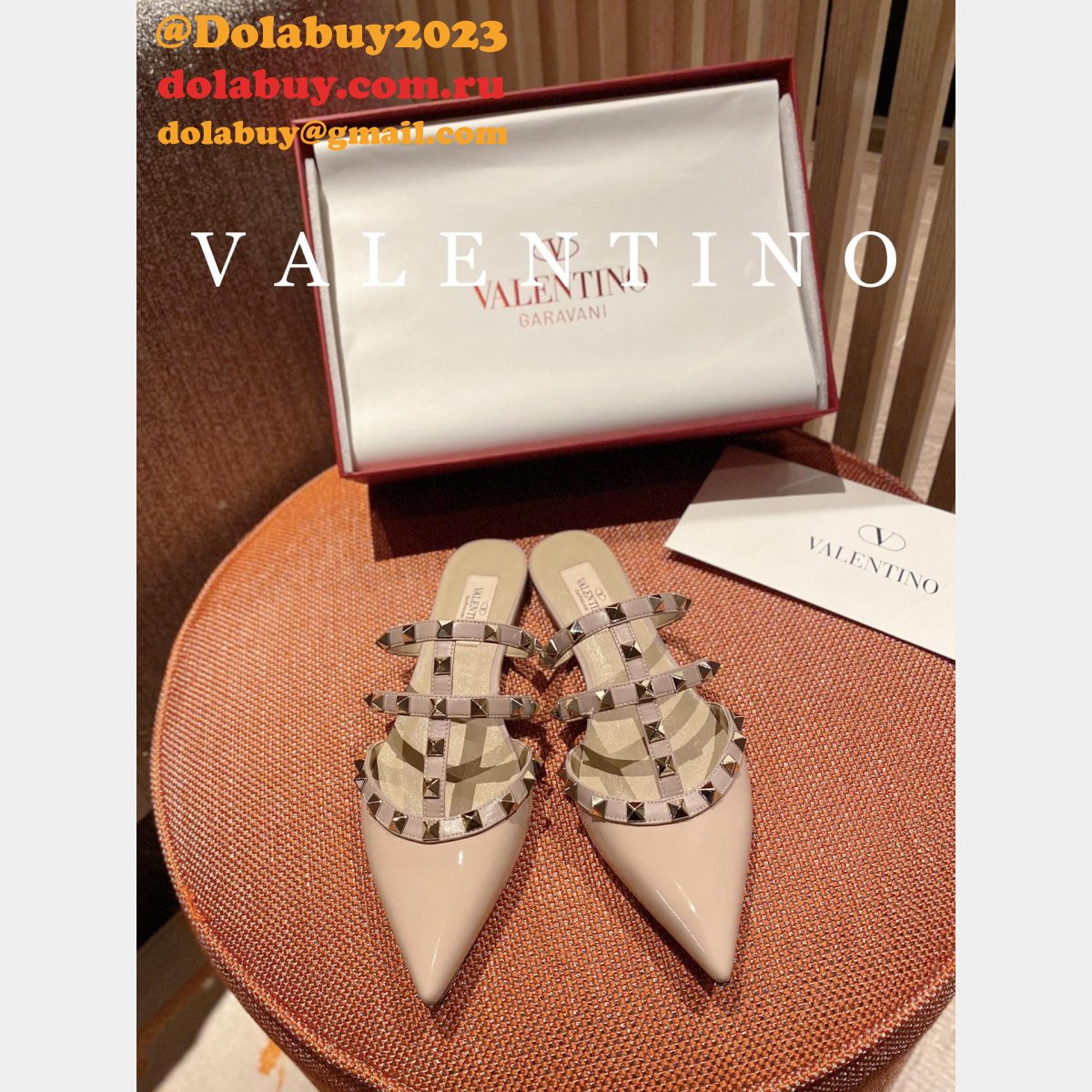 Wholesale ROCKSTUD PATENT-LEATHER MULE