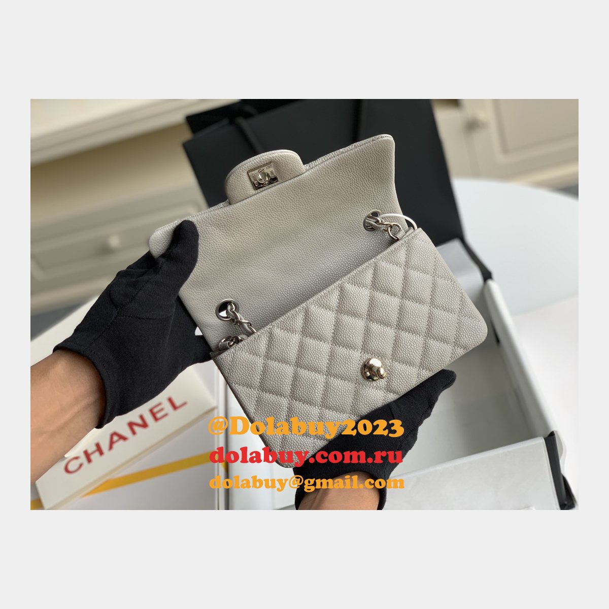 Best Chane Fake Caviar Calfskin Classic Flap Bag 1116 20CM