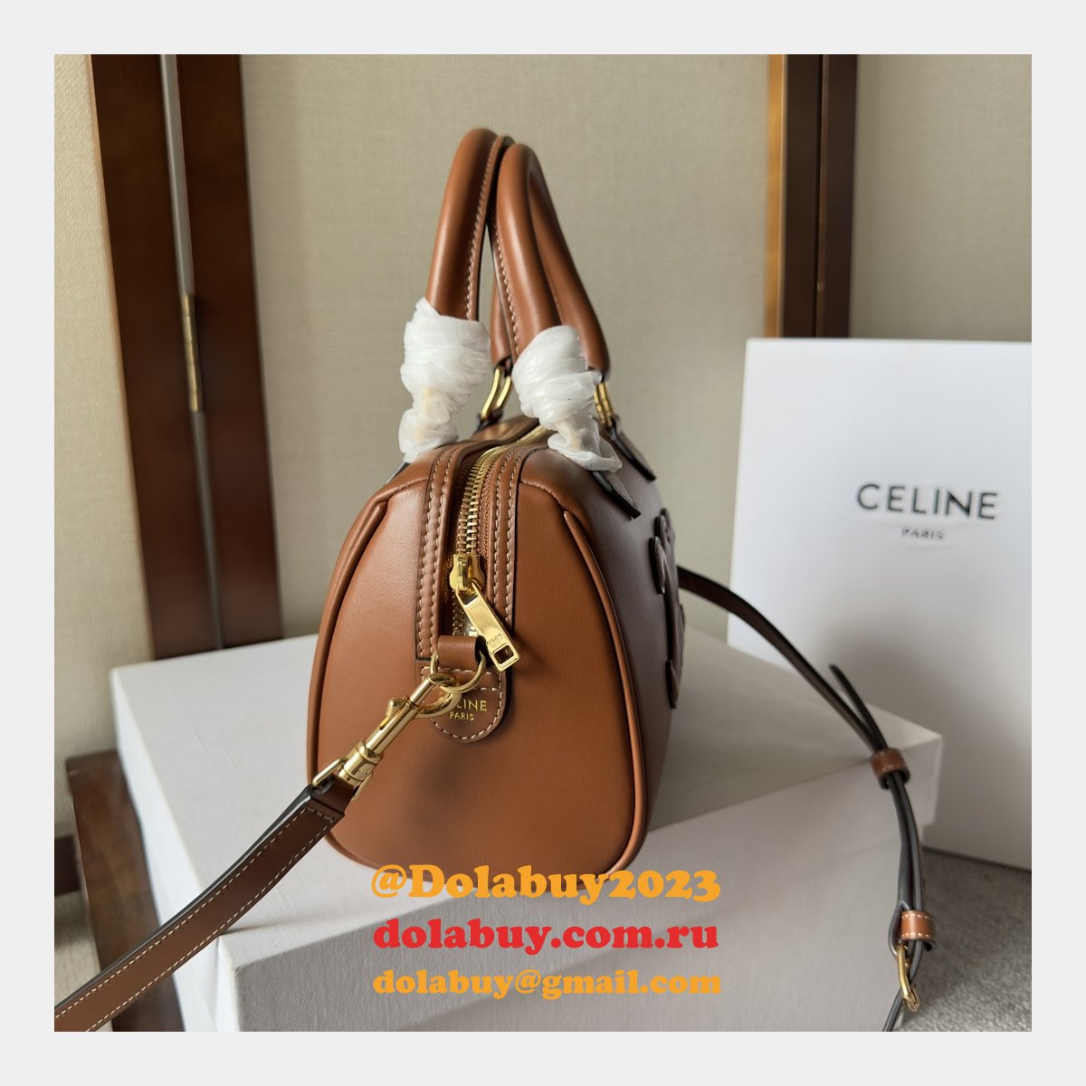 Luxury Celine 197582 Triomphe Small Boston Bag