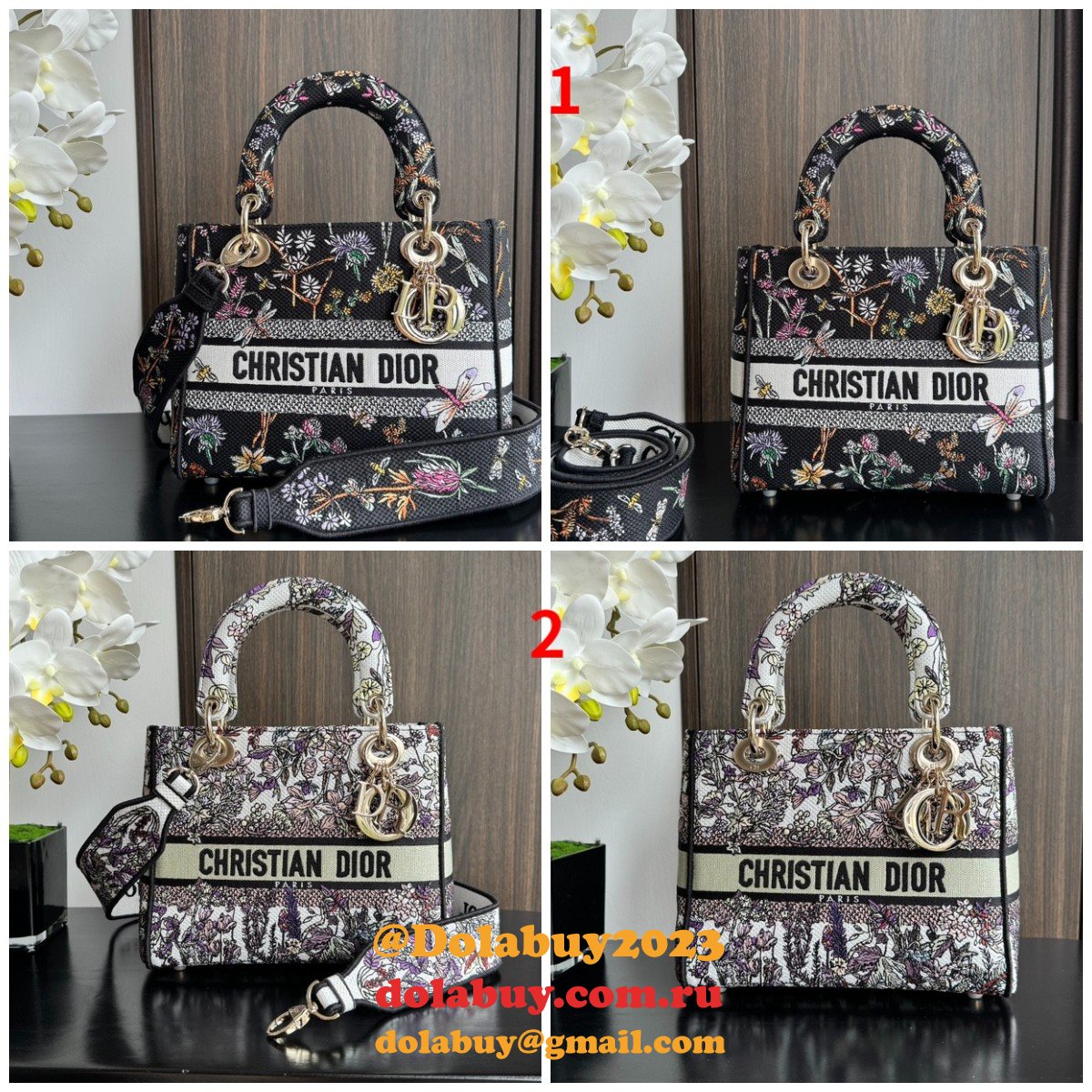 Perfect Christian Dior Lady Dior 24cm Duplicate Bags