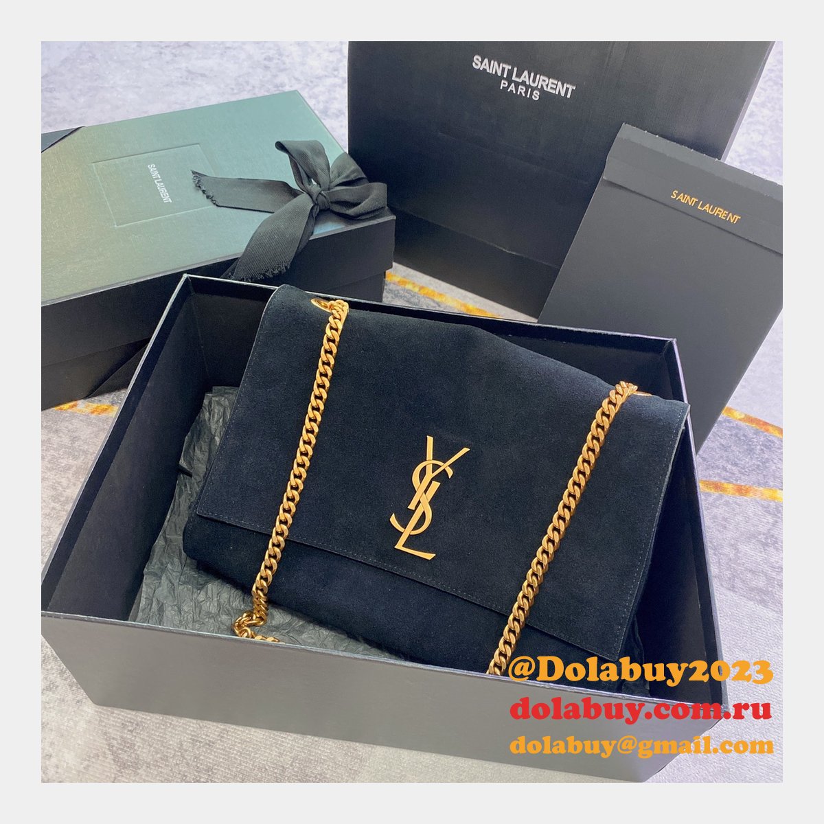 Fashion SAINT LAURENT KATE REVERSIBLE MEDIUM BAG 553804