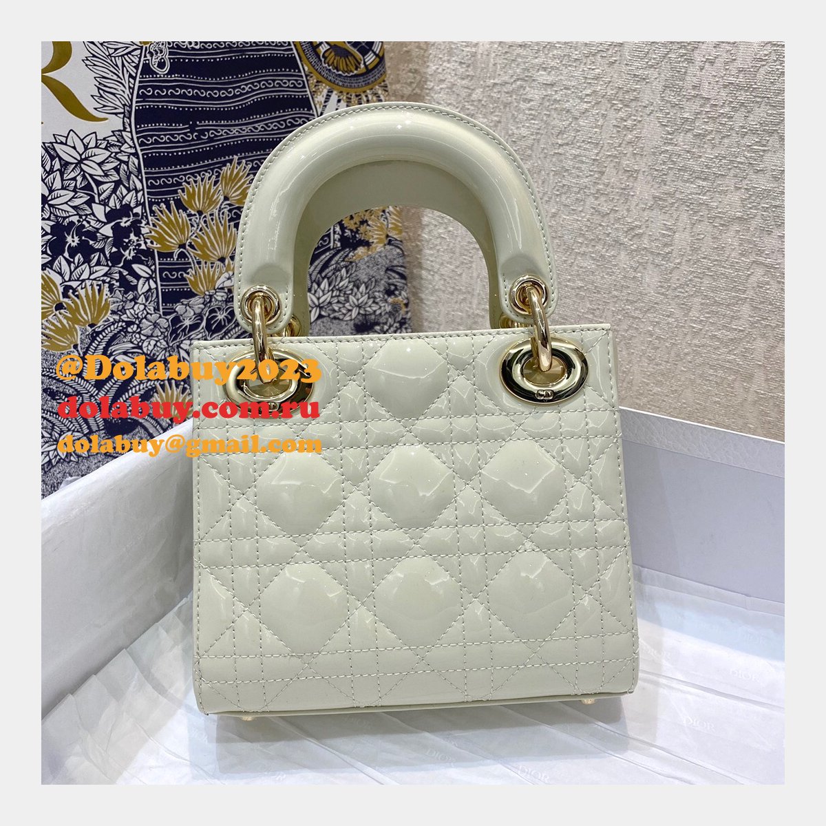 High Quality Christian Dior Lady patent leather 17CM Bag mini