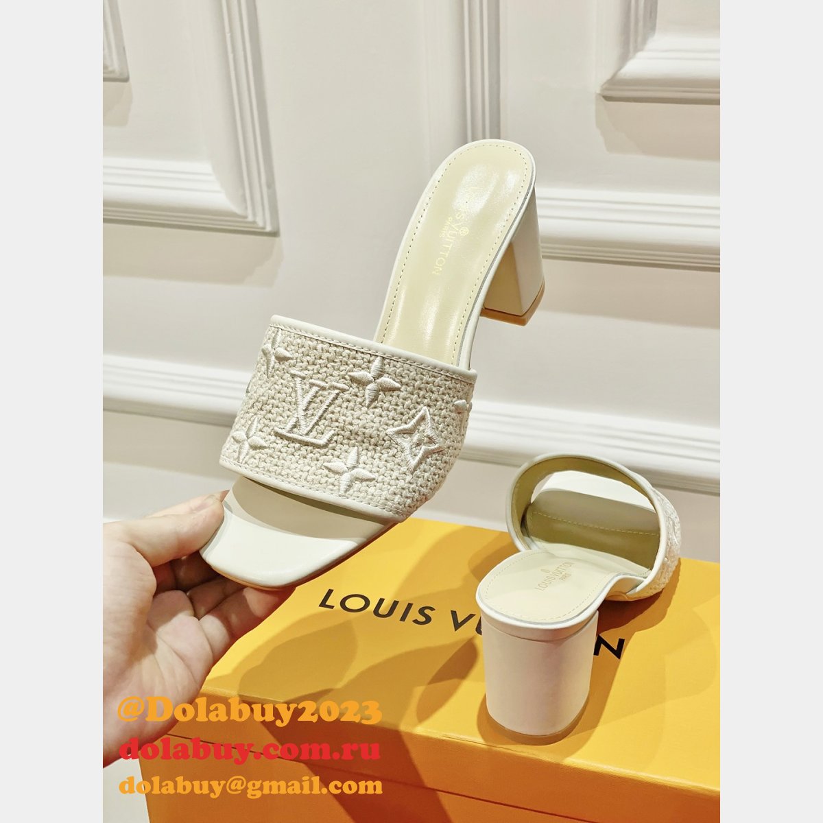 FAKE LOUIS VUITTONS Neo Revival Flat Mule Shoes