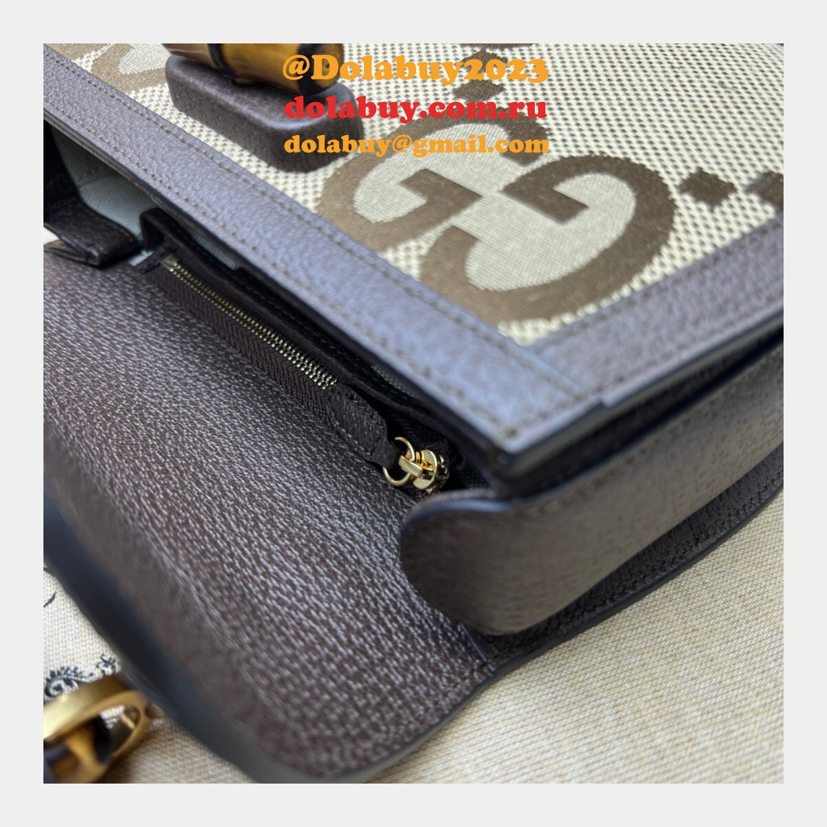 buy G*u*i knockoffs small 675797 jumbo gg bag with bamboo