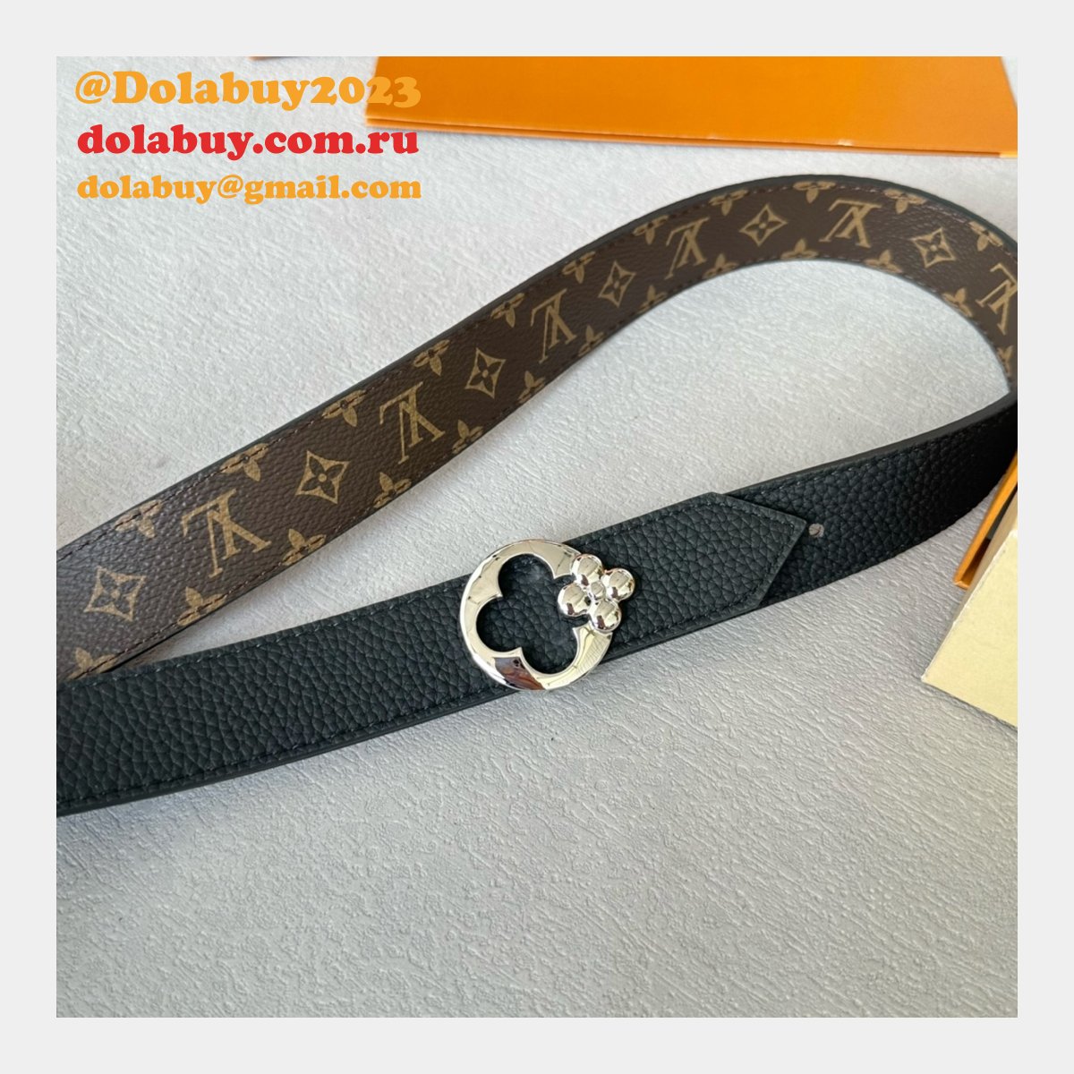 Designer LOUIS VUITTON Women Flowergram Belt 30MM