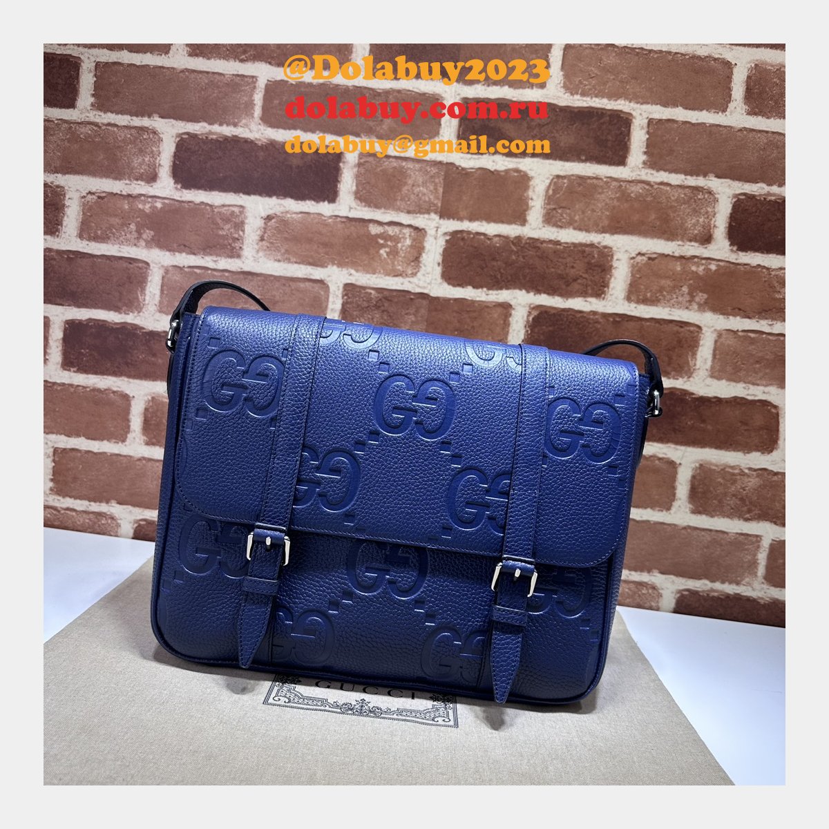 Jumbo Gucci Inspired GG 1:1 Mirror Messenger 760234 Blue Bag