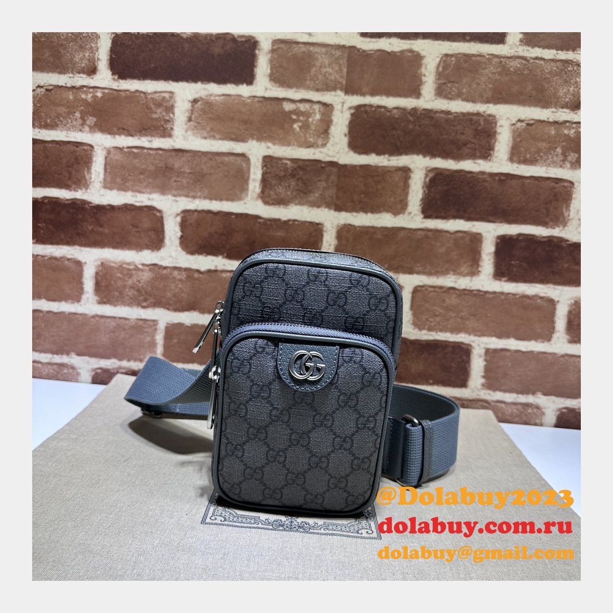 ophidia gg 752565 grey and black supreme fake G*u*i bag