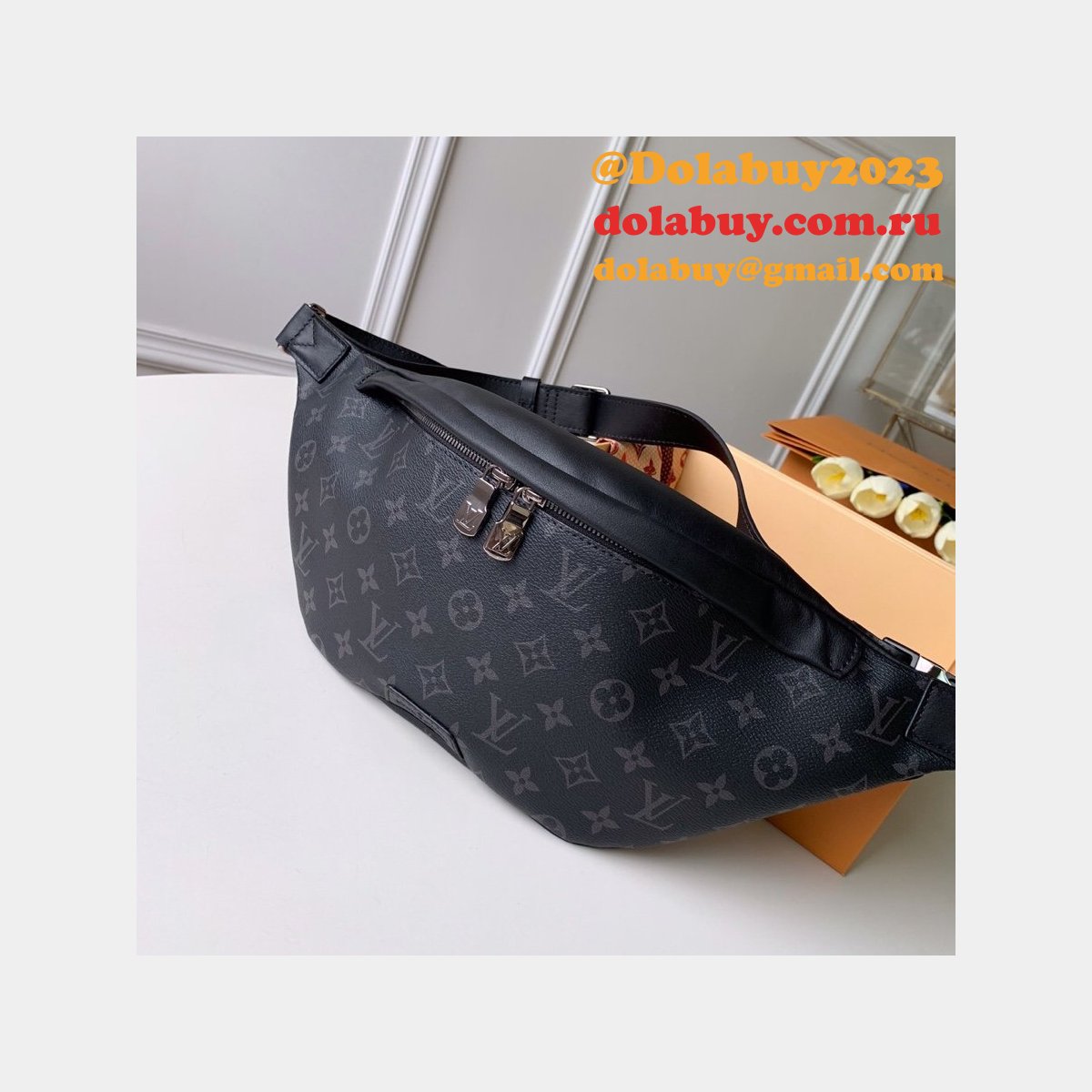 Top Quality Louis Vuitton Replicas Monogram Canvas Bumbag M44336 Black