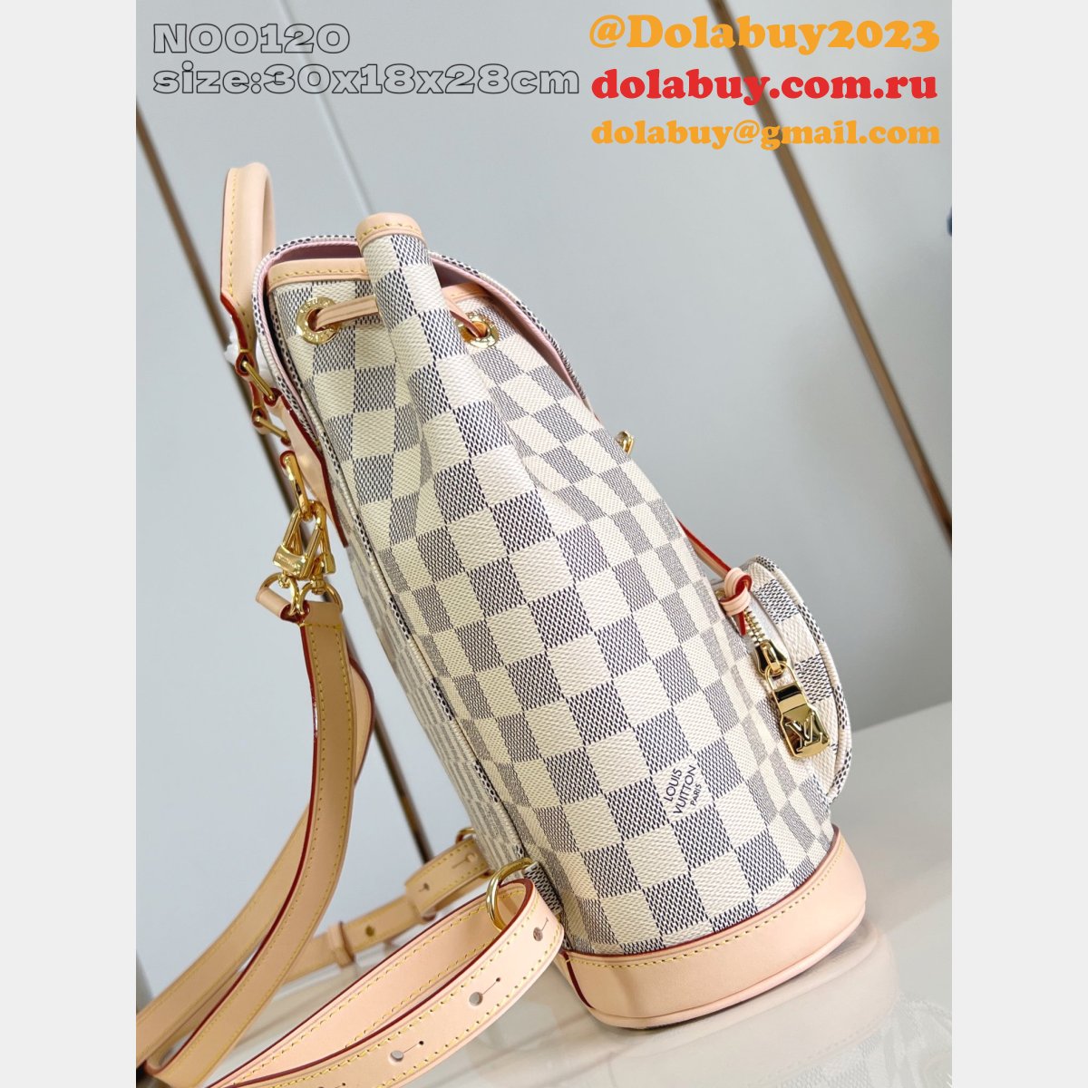 Louis Vuitton Montsouris PM Damier Azur N00120 Copy Women