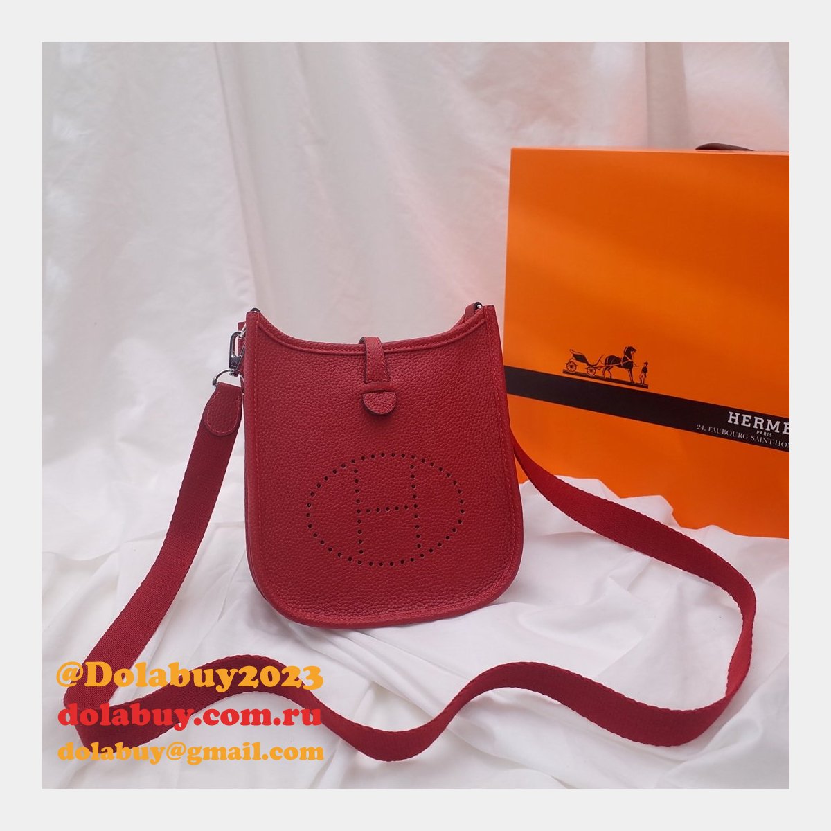Replica Hermes Mini Evelyne TPM Bag Red