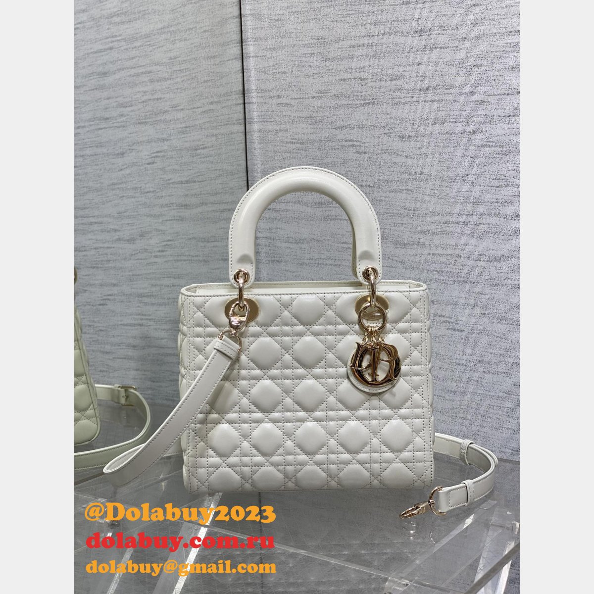 Fashion Christian Dior Lady Dior Top Quality 24CM Fake Bag