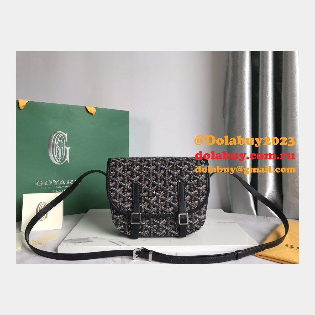 Copy Goyard Chevron Belvedere Duplicate Messenger GY020098 Fake Bag