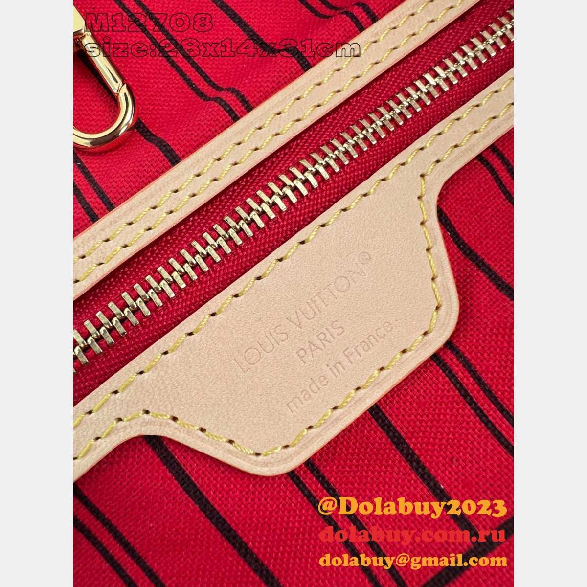 The Best Quality Louis Vuitton Neverfull M12708 Red Replica Bags