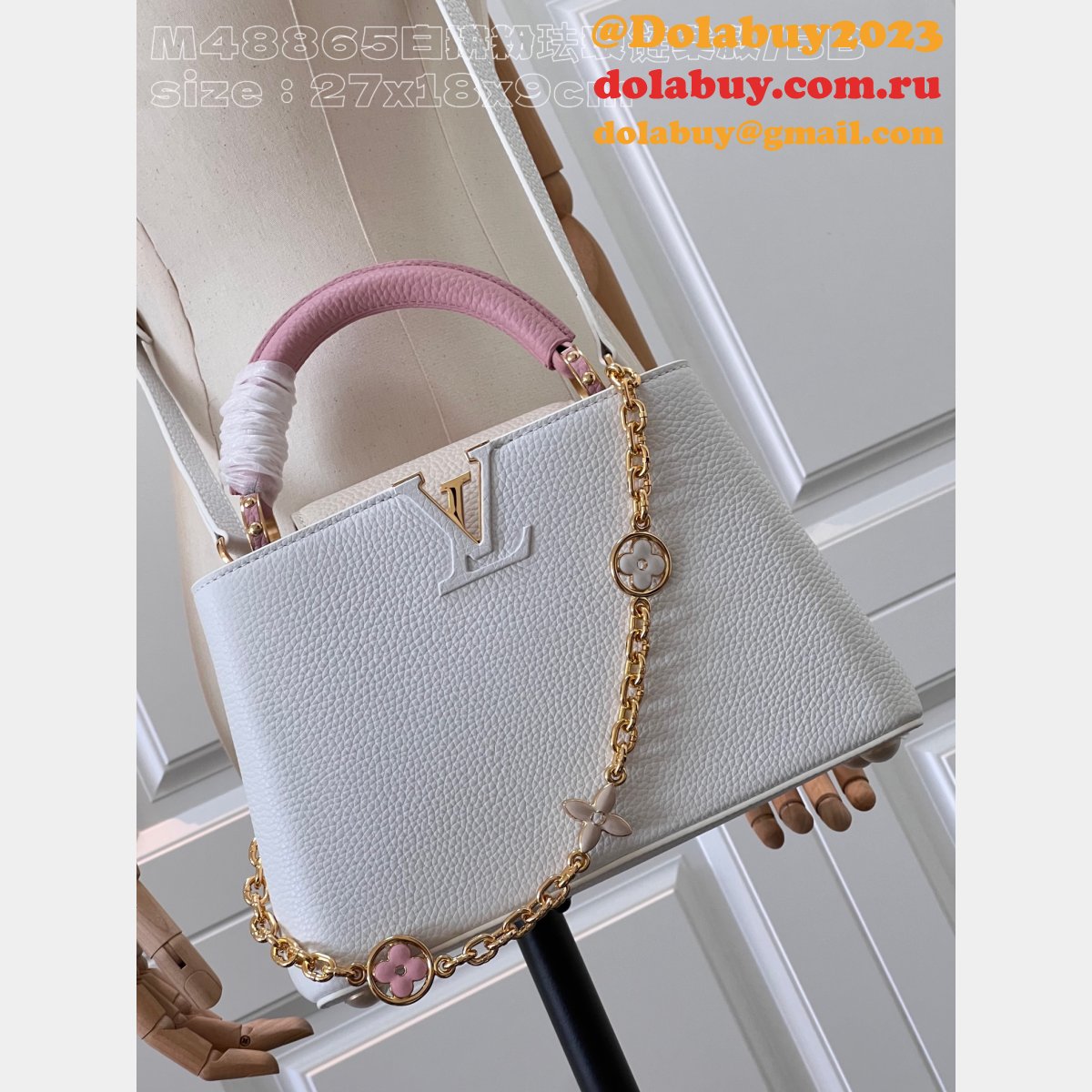 Replica 1:1 Mirror Louis Vuitton Capucines M48865 White Bags