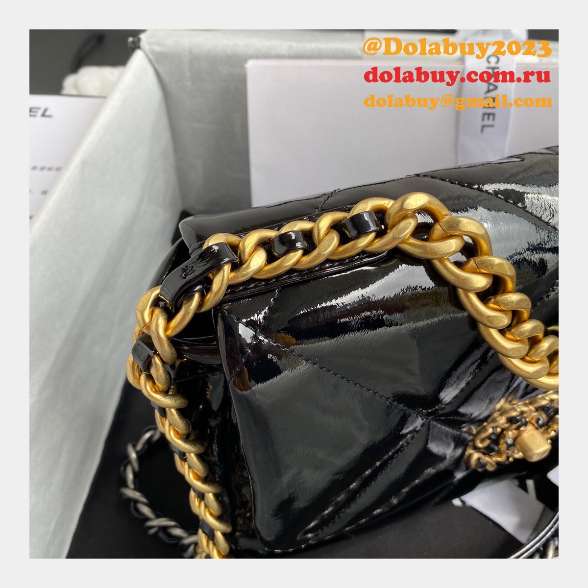 CC Replica 26CM Goatskin Gold-Tone Silver-Tone & Ruthenium