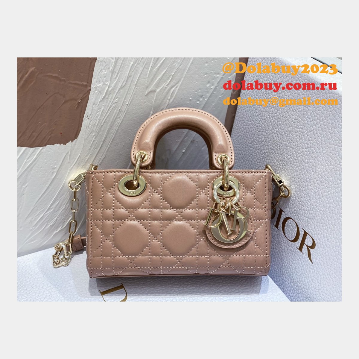 Designer Replica Dior D-joy 16CM Pink Bags For Sale