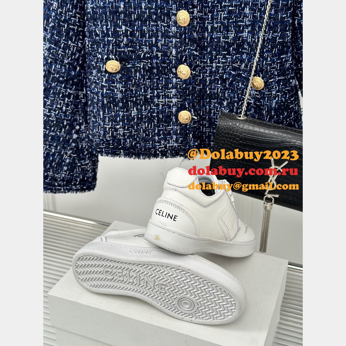 CELINE HOMME Suede-Trimmed Leather Sneakers