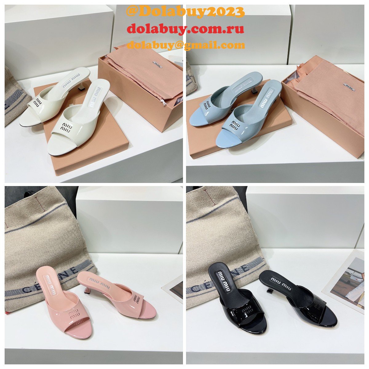 Miu Miu New Low Heel Slippers Buy The Best Product Replica Shoes