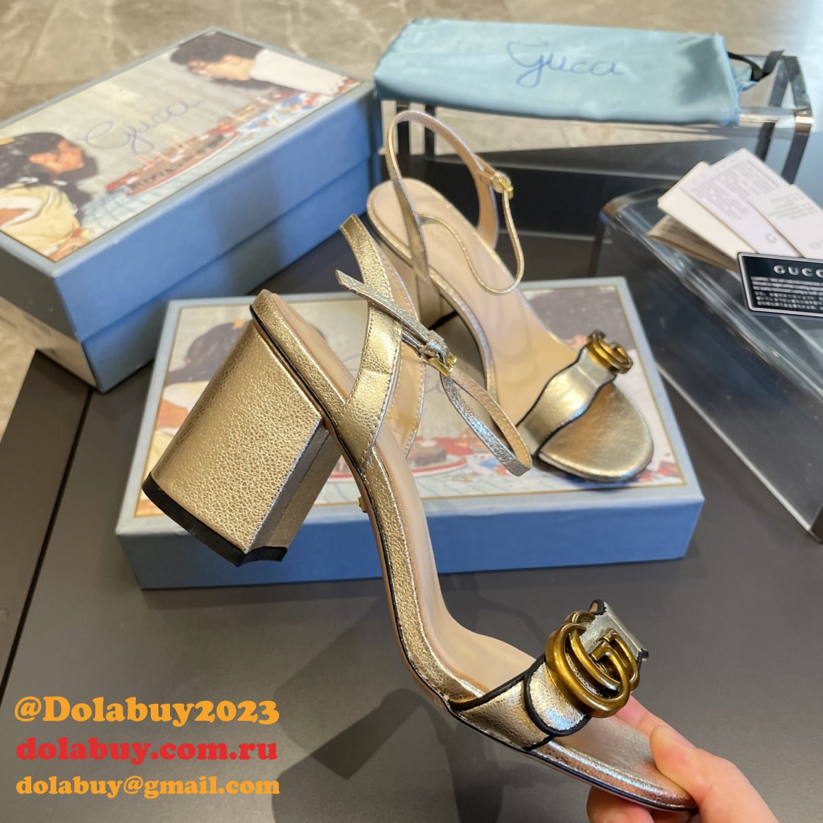 replica G*u*i wholesale classic high heel sandals shoes