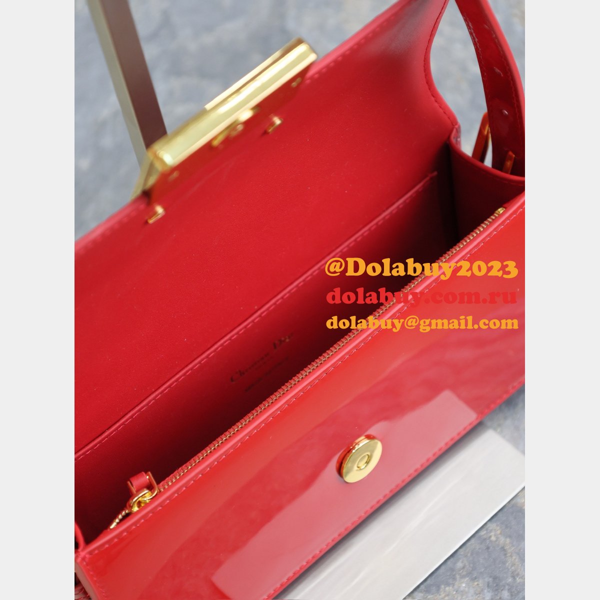 7 Star Miss Dior Graffiti patent leather shoulder bag