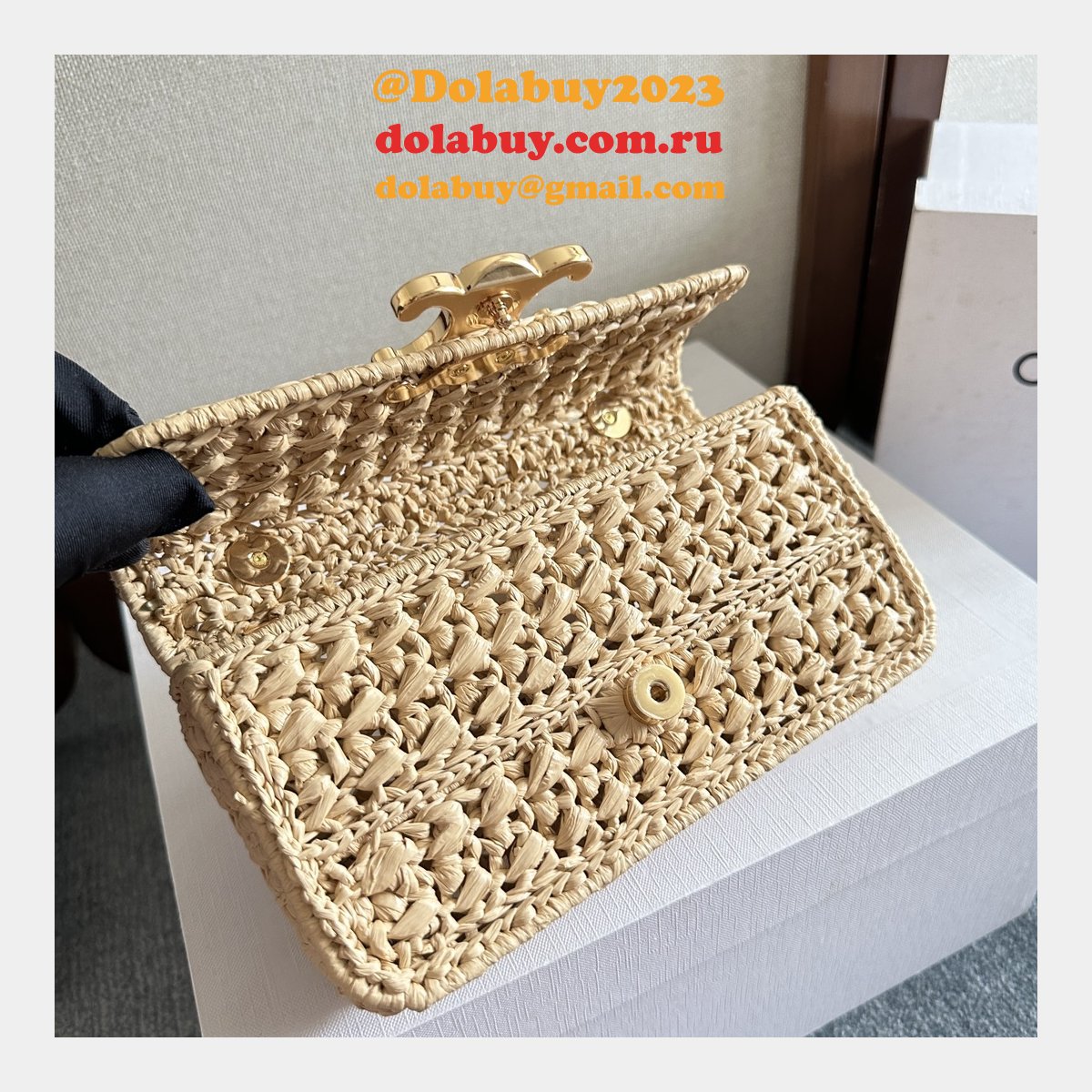 Celine Plein Soleil IN RAFFIA EFFECT TEXTILE SHOULDER BAG