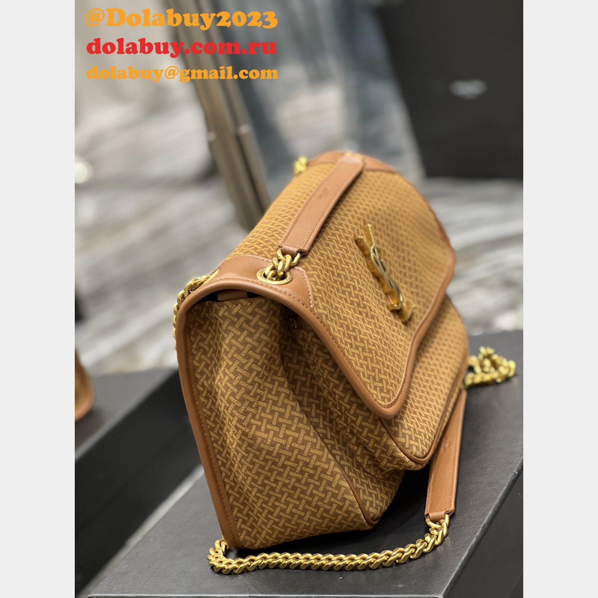 Saint Laurent 633158 Replica Designer NIKI Crinkled Vintage Leather