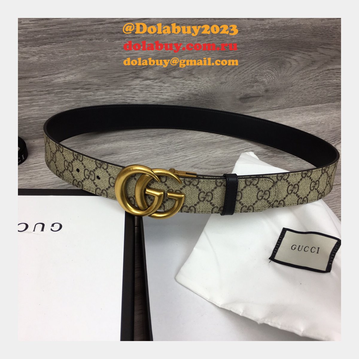 G*u*i belt with double g buckle 38mm fashion