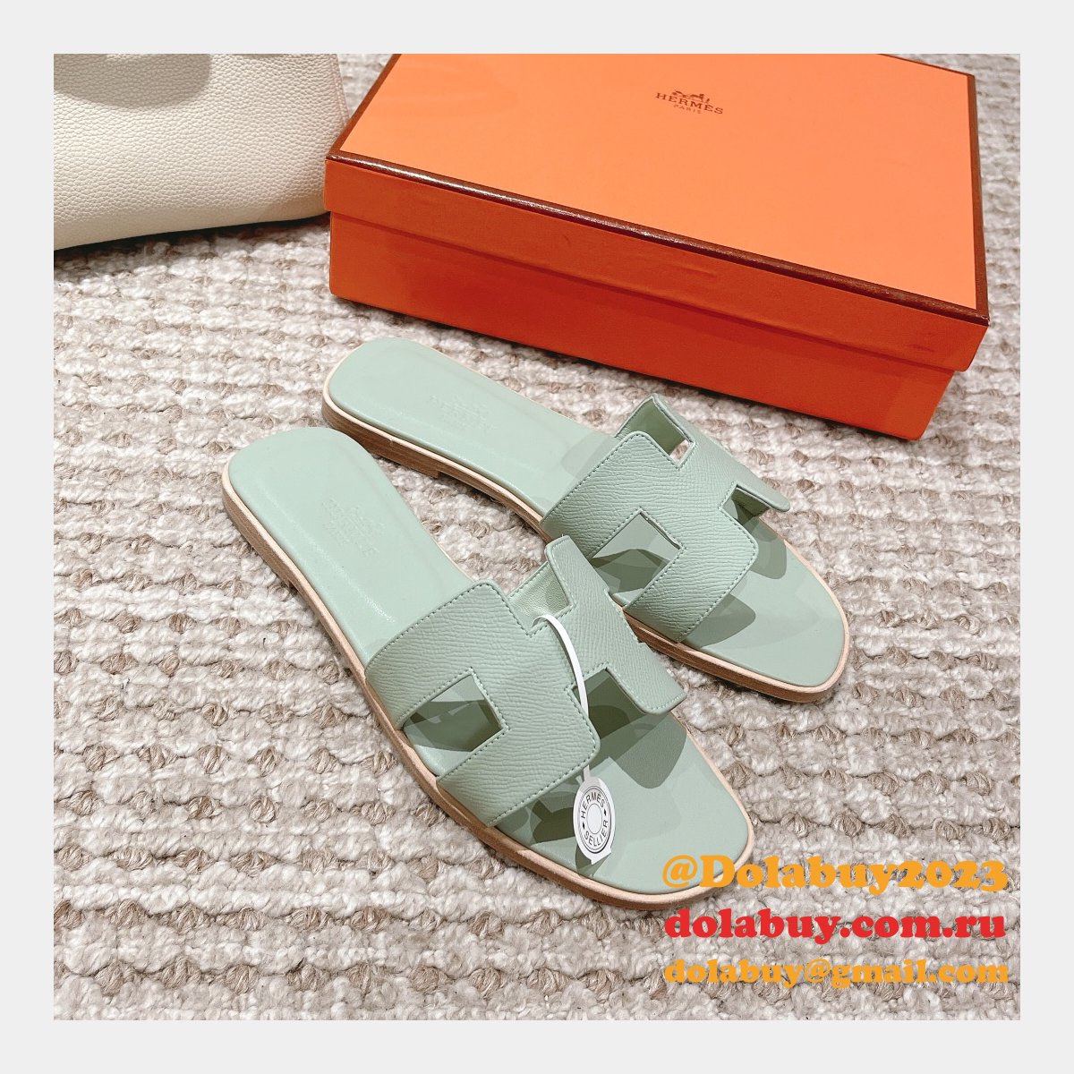 7 Star Luxury hermes Oran sandal Epsom calfskin