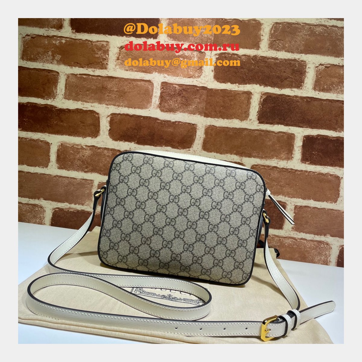 G*u*i replica horsebit 1955 small brown or white leather shoulder 645454 bag